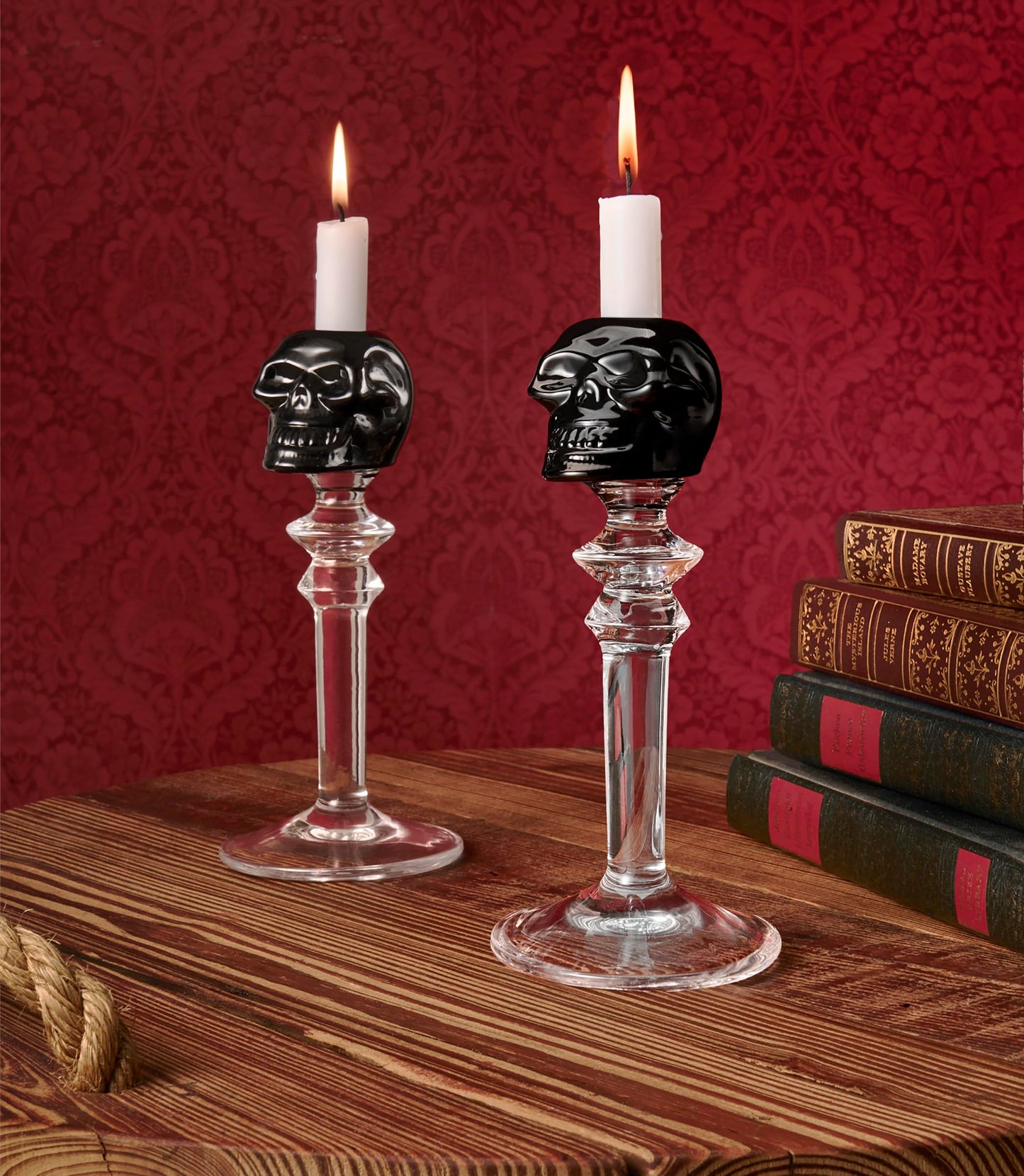 Godinger Skull Candlesticks, Candle Holders, Halloween Decor, Candlestick Holder, Home Decor, Black