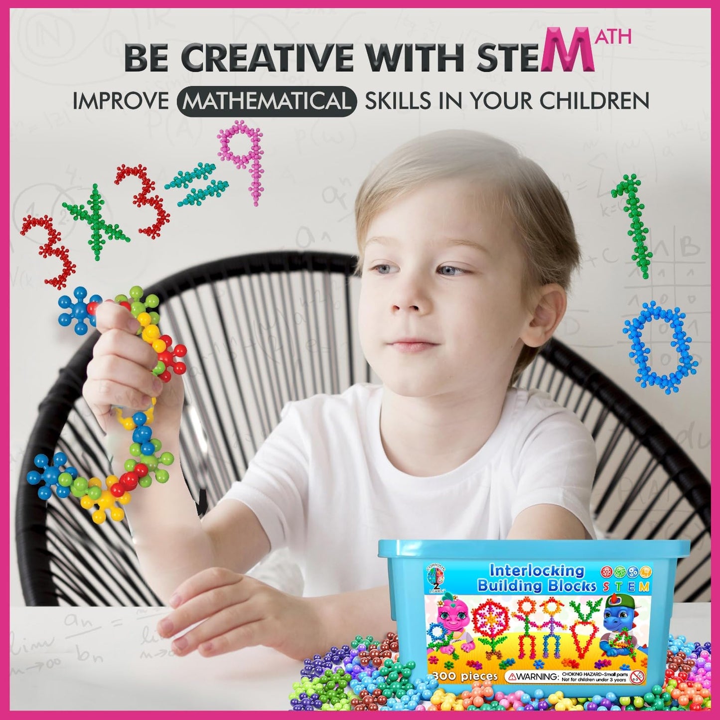 Curious 2 Learn Building Blocks 300ct - STEM Toys for Creativity - 4 Year Old Boy Birthday Gift - Interlocking Discs Set - 5 Year Old Boy Birthday Gift - Educational Toys