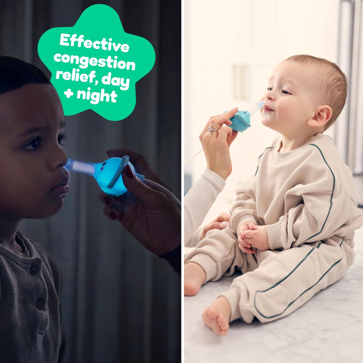 Playhouse MD Booger Buddy Nasal Aspirator, Elephant - with LED Light for Babies & Toddlers – BPA-Free Snot Remover for Infant Stuffy Nose, Congestion Relief – Easy to Clean Design - FSA/HSA Eligible