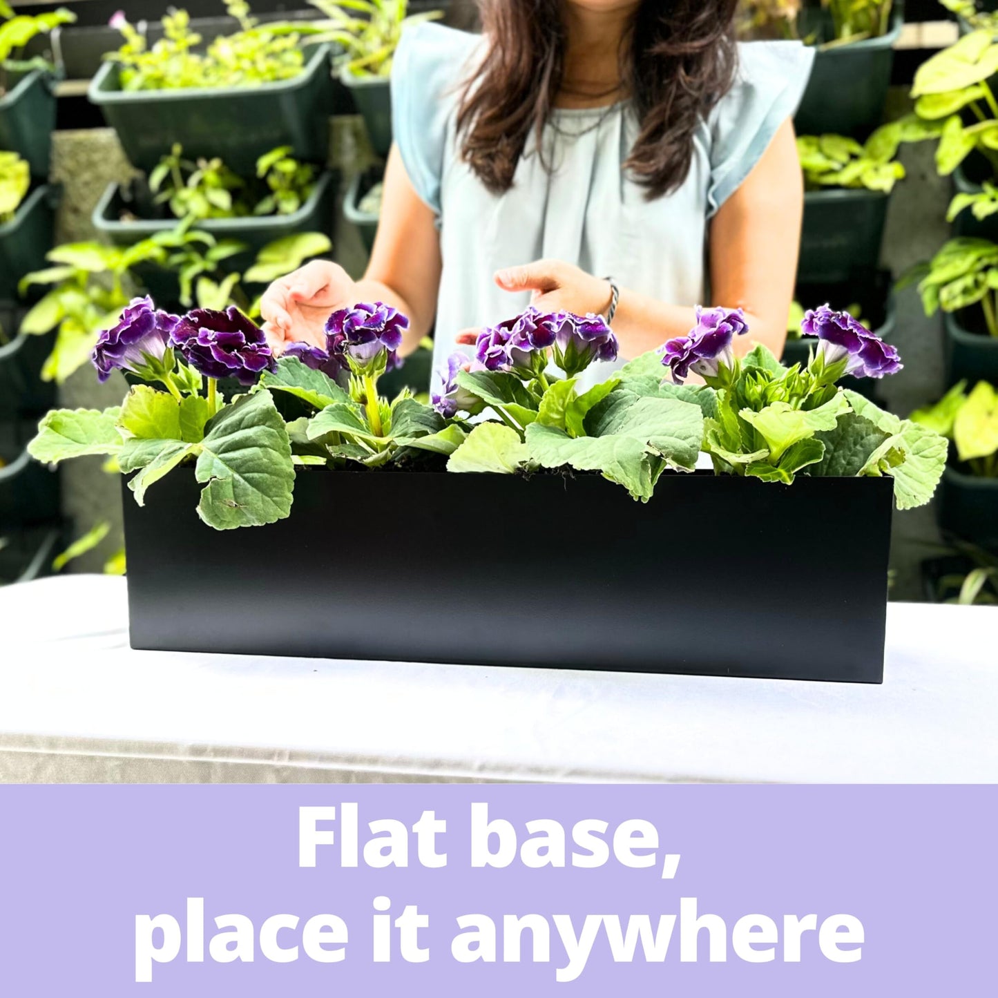 LaLaGreen Wall Planters for Outdoor Plants (30 Inch, 4 Pack) Carbon Steel Black Metal Hanging Flower Pots Outdoor for Succulents, Wall Mount Rectangular Long Window Sill Box Fence Deck Garden Decor