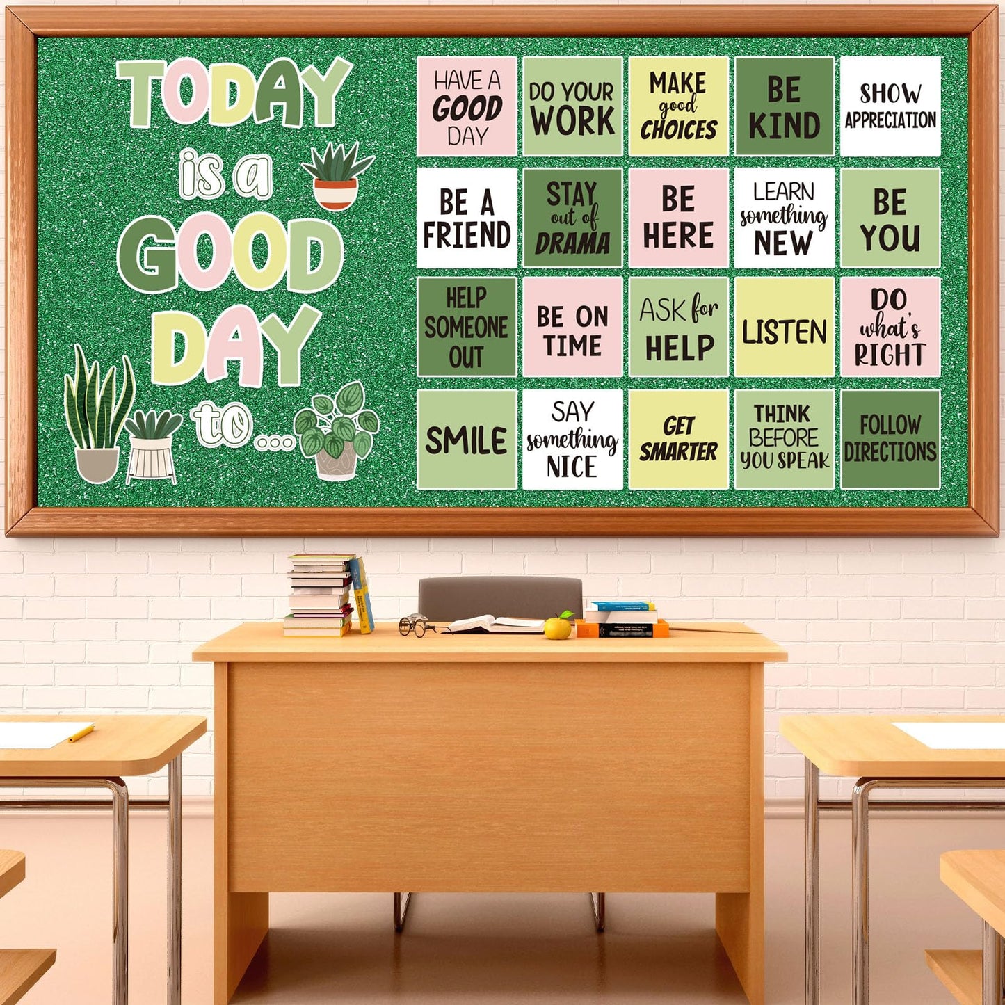 Glitter Green Paper Roll for Bulletin Board DIY Crafts Paper Glitter Wallpaper Dark Green Wrapping Papers 17x240 Inch Sparkle Poster Board Background Wallpaper for Home Office Classroom Decor