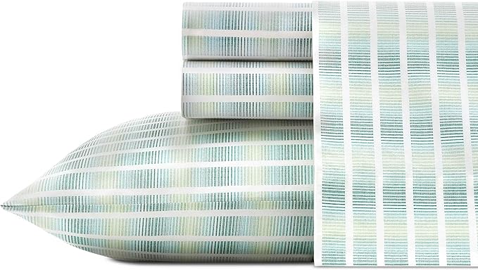 Tommy Bahama - King Sheets, Cotton Percale Bedding Set, Crisp & Cool, Stylish Bedding Set (Off The Grid Green, King)