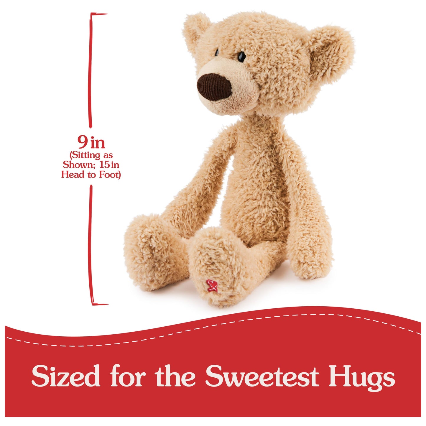 GUND Toothpick Classic Teddy Bear, Premium Stuffed Animal for Ages 1 and Up, Beige, 15”