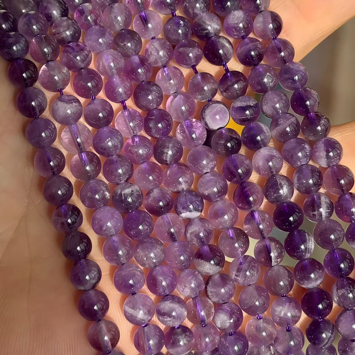 MJDCB Natural Dreamy Amethyst Beads Round Stone Beads DIY Loose Beads for Jewelry Making Beads 15" (6mm)