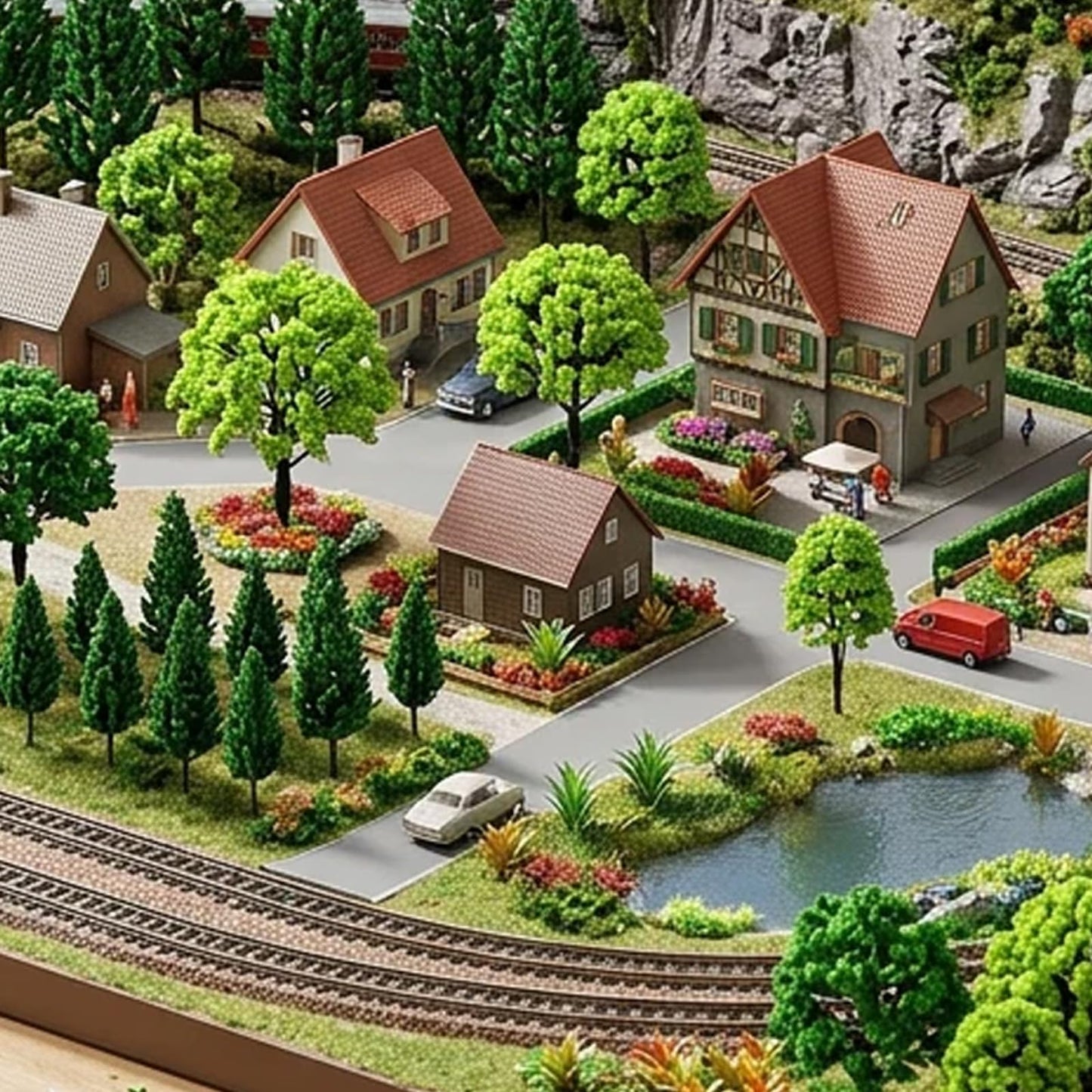 Choisonye Model Trees 1.1-5.1inch Mixed Diorama Green Model Trees Colorful Grass Architecture Mini Trees for Crafts Building Model Railway Scenery Landscape Supplies