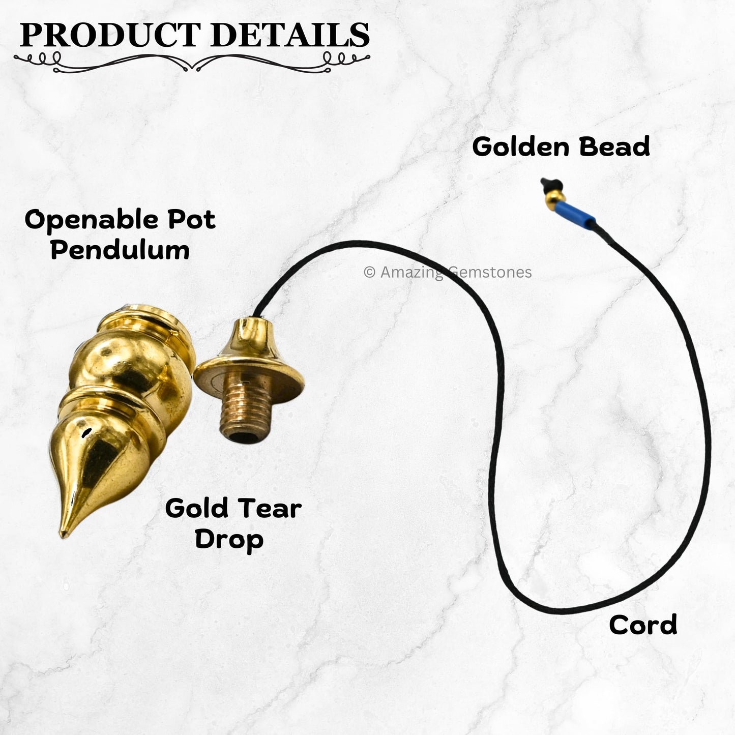 Amazing Gemstone Healing Metal Pendulums for Divination, Gold Tear Drop Pot Steel Copper Pendulum High Energy Pendulo de Bronce Pendulos de Mesa MP89