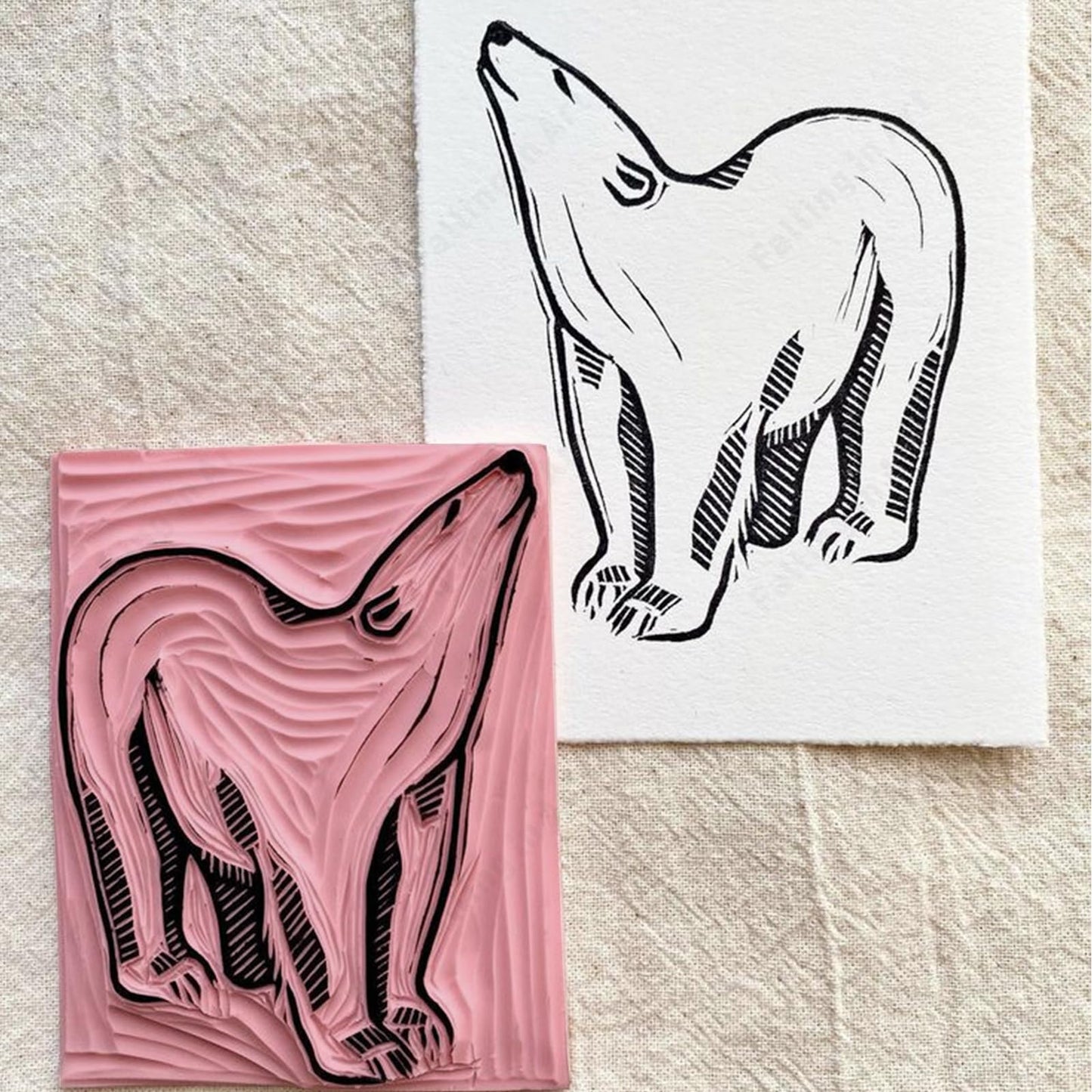 Falling in Art 4 x 6" Pink Rubber Carving Blocks, 6 Pack Soft Linoleum Blocks for Printmaking, Stamp Making, and DIY Crafting, 4/17" Thick