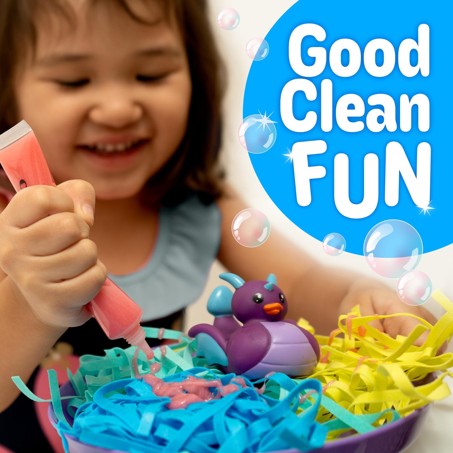 Creativity for Kids Soap Noodles Dragon’s Dinner Bath Set | Sensory Bath Toys for Kids | Mix, Layer & Play with Colorful Soap Noodles, Foamy Soap Sauce & Confetti (Ages 3+)