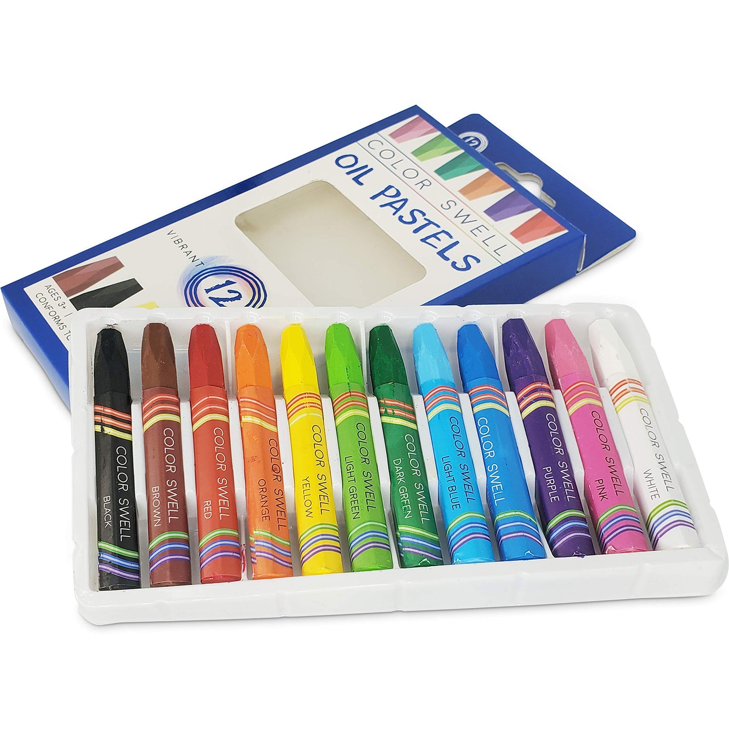 Color Swell Bulk Oil Pastels - 18 Packs 12 per Pack (216 Total) - Bulk Oil Pastels