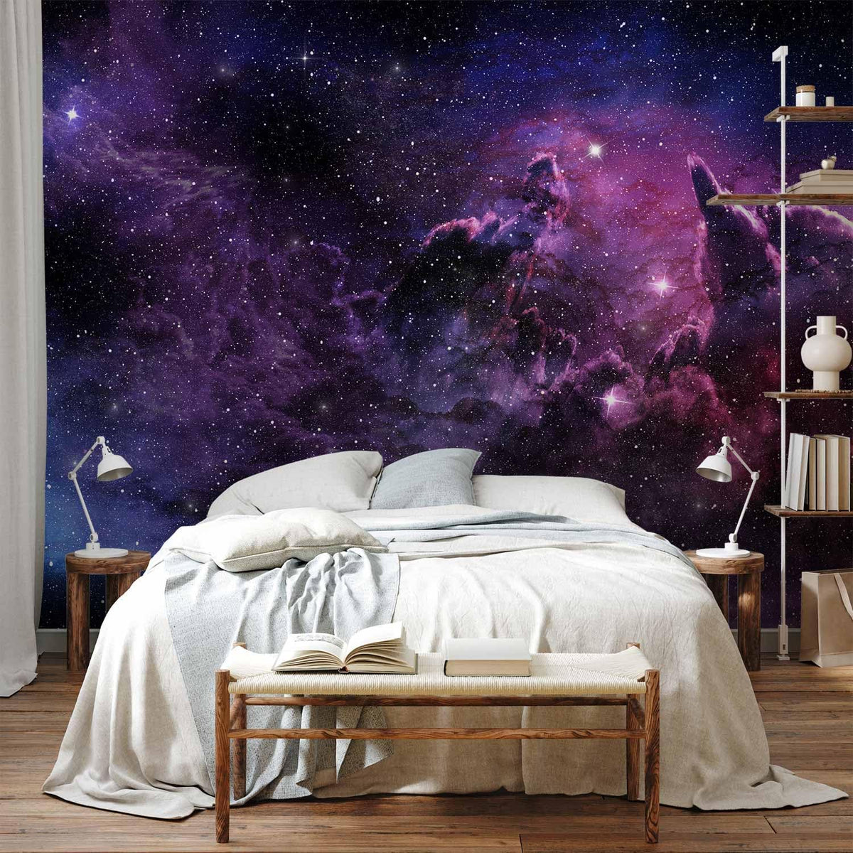 artgeist Wall Mural Cosmos Galaxy 173x124 in - Peel and Stick Self-Adhesive Wallpaper Removable Large Sticker Foil Wall Decor Print Picture Image Design a-C-0022-a-a