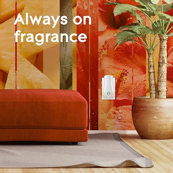 Glade PlugIns Refills Air Freshener Starter Kit, Scented and Essential Oils for Home and Bathroom, Hawaiian Breeze, 4.02 Fl Oz, 2 Warmers + 6 Refills