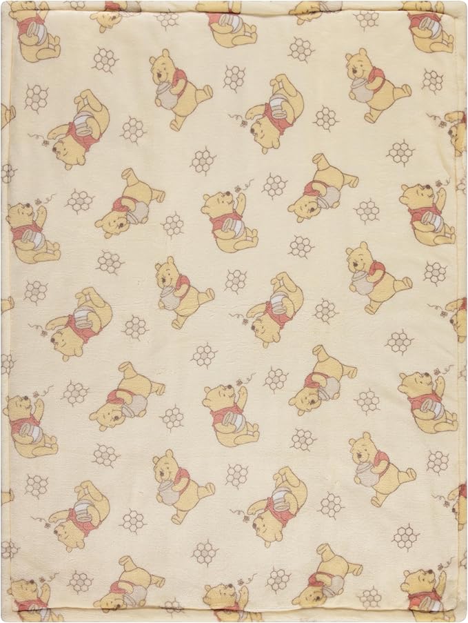 Disney Mickey Mouse, Minnie Mouse, Winnie The Pooh, Lilo and Stitch 2-Ply Infant Blanket - Soft Fleece with Polyfill - Cozy and Warm Baby Blanket for Baby Boys and Girls, 30x40 Inches (Pack of 2)