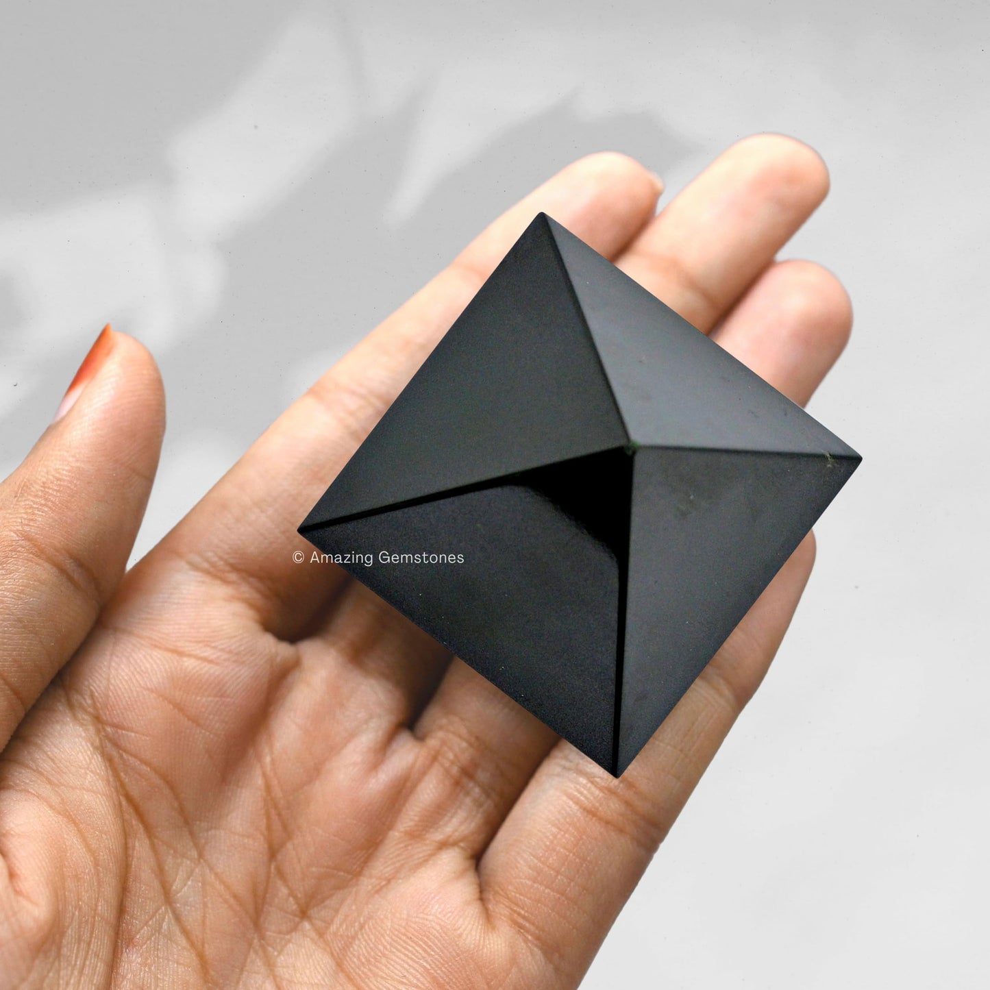 Amazing Gemstone Black Agate Pyramid Crystal Healing Stones - 1.5" Great Pyramid Figurine of Natural Stone Pyramid for Meditation, Reiki, Chakra Balancing and Crystal Pyramids Grid