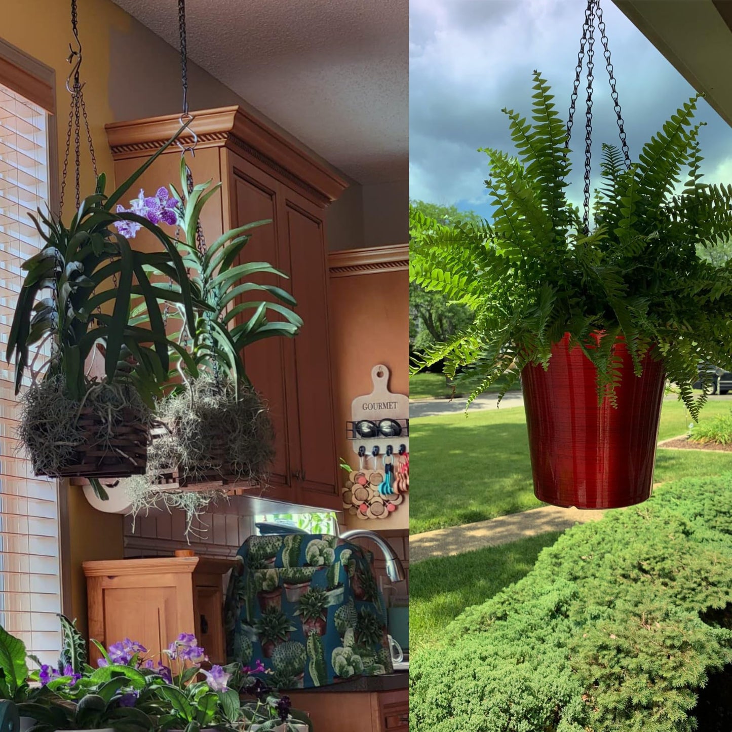 Uarepretty 3 Sets 24 Inches Hanging Chains for Planters, Ornaments， Bird Feeders, Billboards, Fruit Basket, Indoor and Outdoor (Black)