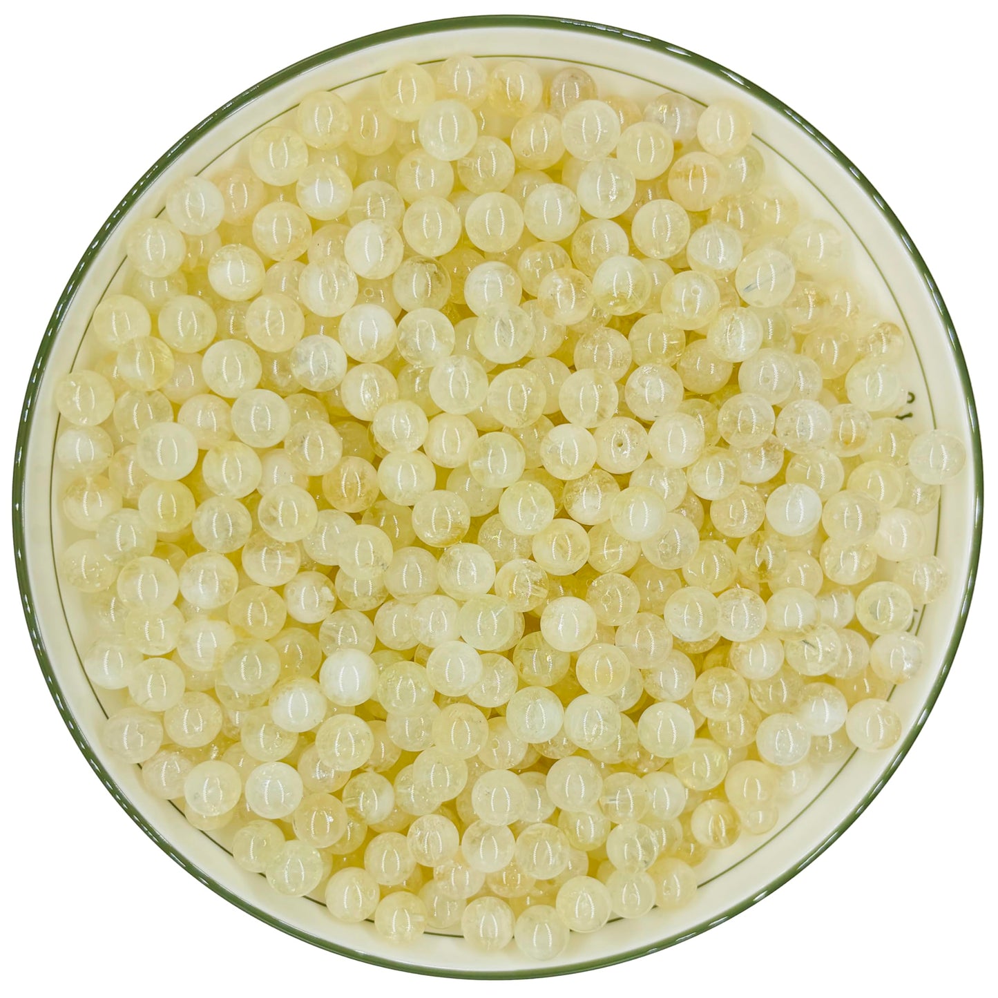 WHNKFB 8mm 50PCS Natural Citrine Round Beads, Smooth Polished Loose Yellow Crystal Beads for Jewelry Making Craft - 4mm 6mm 8mm 10mm Options with Free Elastic Cord