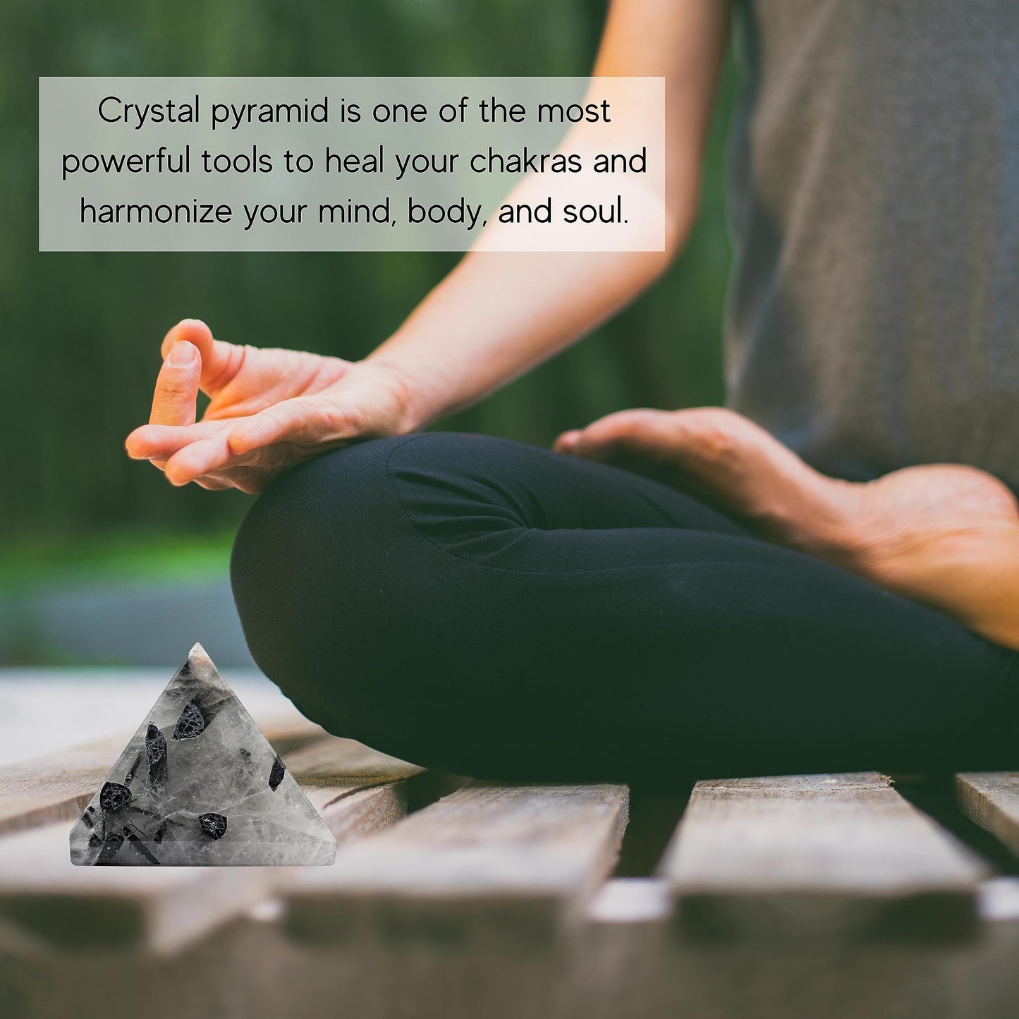 Amazing Gemstone Black Rutilated Quartz Pyramid Crystal Healing Stones - 2" Great Pyramid Figurine of Natural Stone Pyramid for Meditation, Reiki, Chakra Balancing and Crystal Pyramids Grid
