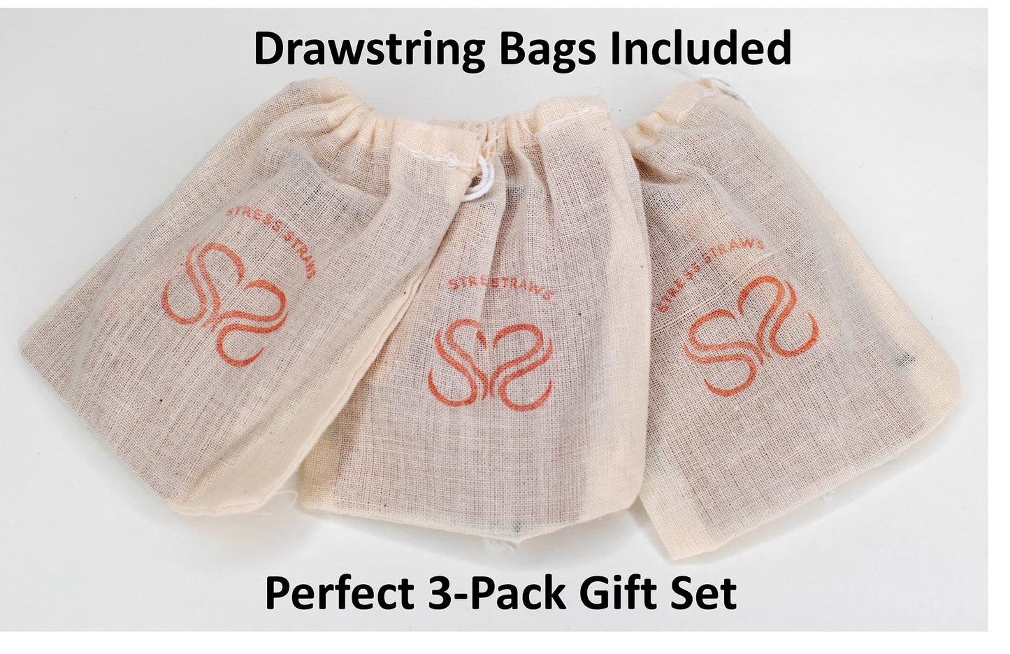 3-Pack Stress Straws Bamboo Natural Mindful Breathing Necklaces For Meditation And Anxiety