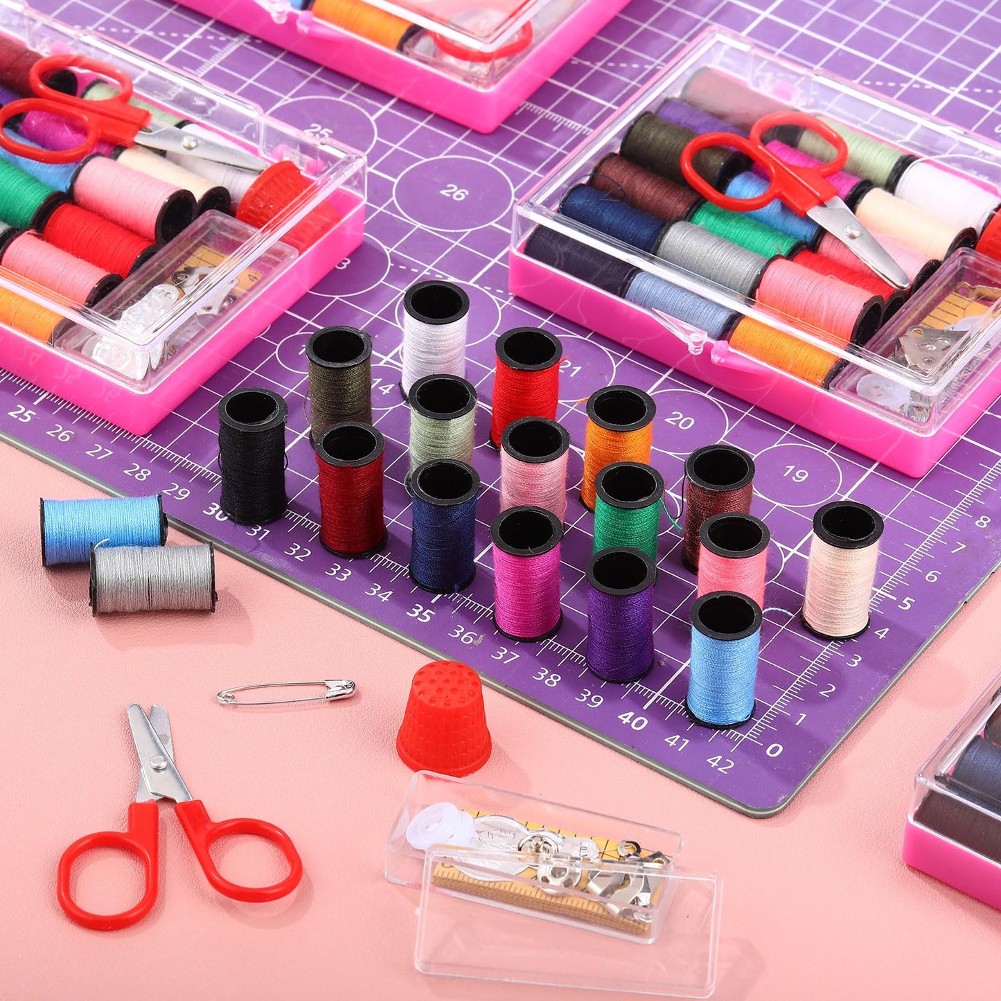 Dingion 12 Pack Mini Small Sewing Kits Bulk Travel Sewing Kit Mini Storage Box with Scissors Needles Threads Portable Emergency Sew Kits Pack for Home Beginner Camping Repairs DIY Handcraft Traveler