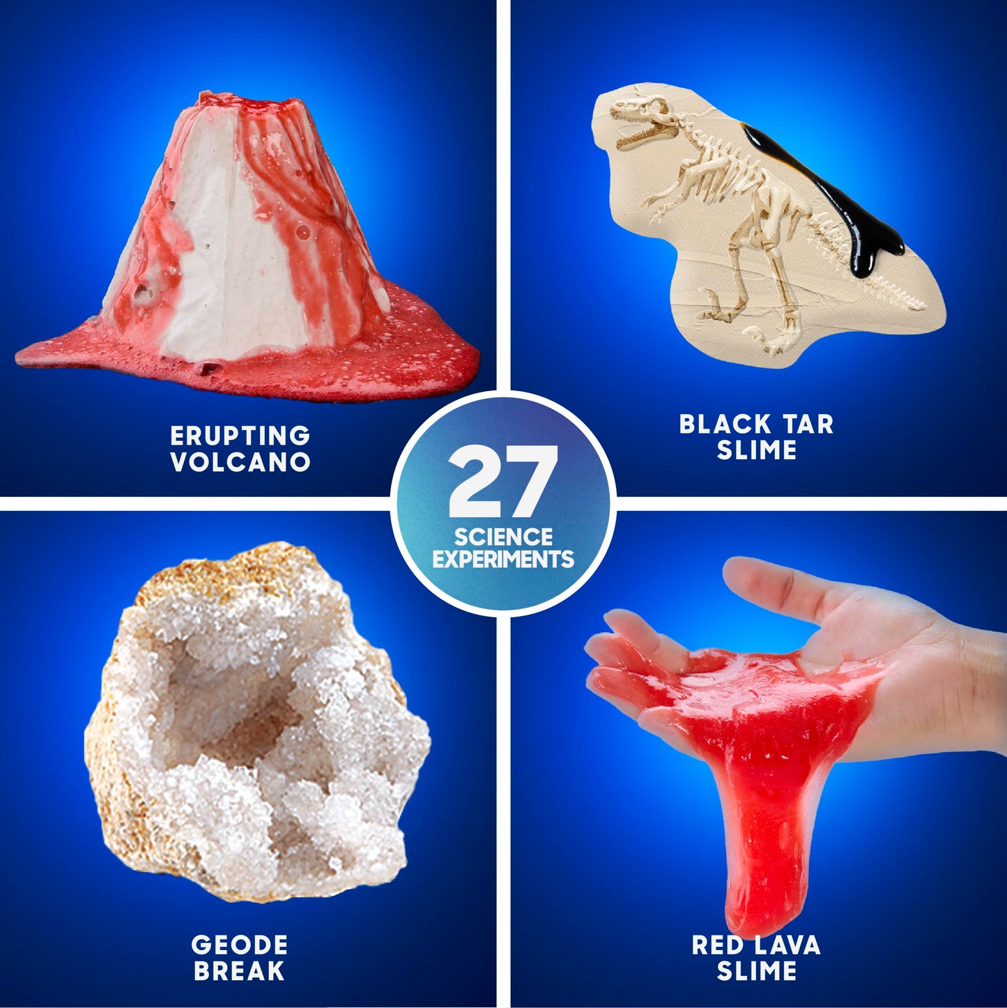 Discovery Planet Earth Science Kit for Kids| 27 Science Experiments| Erupting Volcano, Slime Lava, Geodes, Grow Crystals, Dino Fossil| STEM Geology Activity Set| Educational Learning Toy| Gift Ages 8+