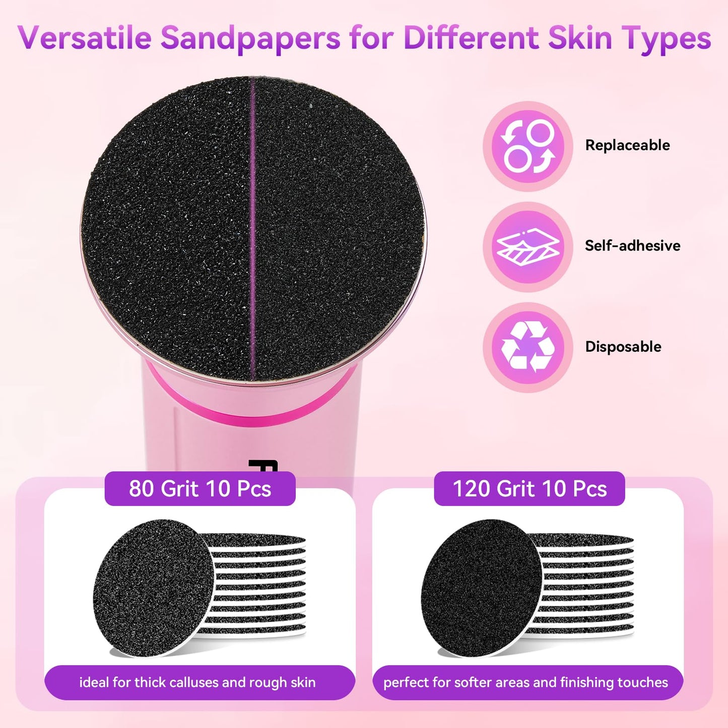 FAMILIFE Electric Foot File Callus Remover – Rechargeable Pedicure Tool with Display Screen, Replaceable Sandpaper Discs, Forward & Reverse Rotation, for Men and Women