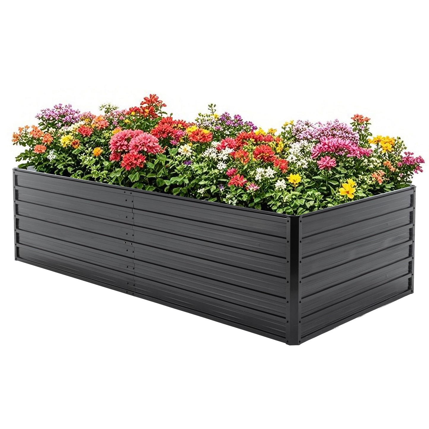 AYJOIR Galvanized Raised Garden Bed, Deep Root Planter Box Outdoor,Large Heavy Metal Raised Garden Beds for Vegetables Flowers Herb, Rectangular Planter for Backyard Outdoor, 8x4x2 FT (8x4x2 FT)