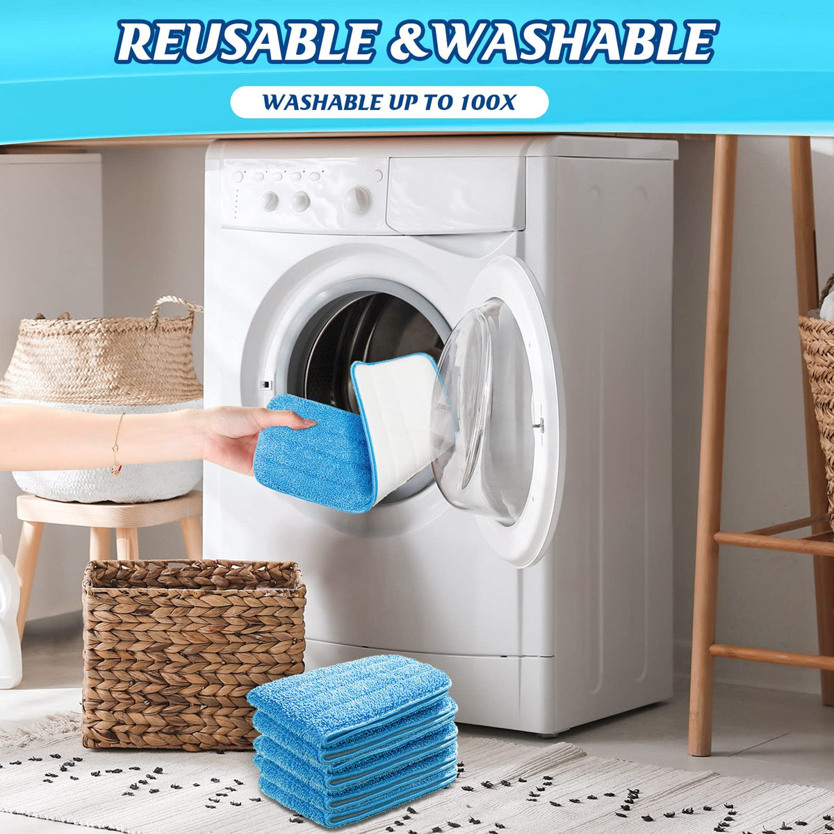 36 Pcs Microfiber Mop Pads Replacement Heads (48 Count)