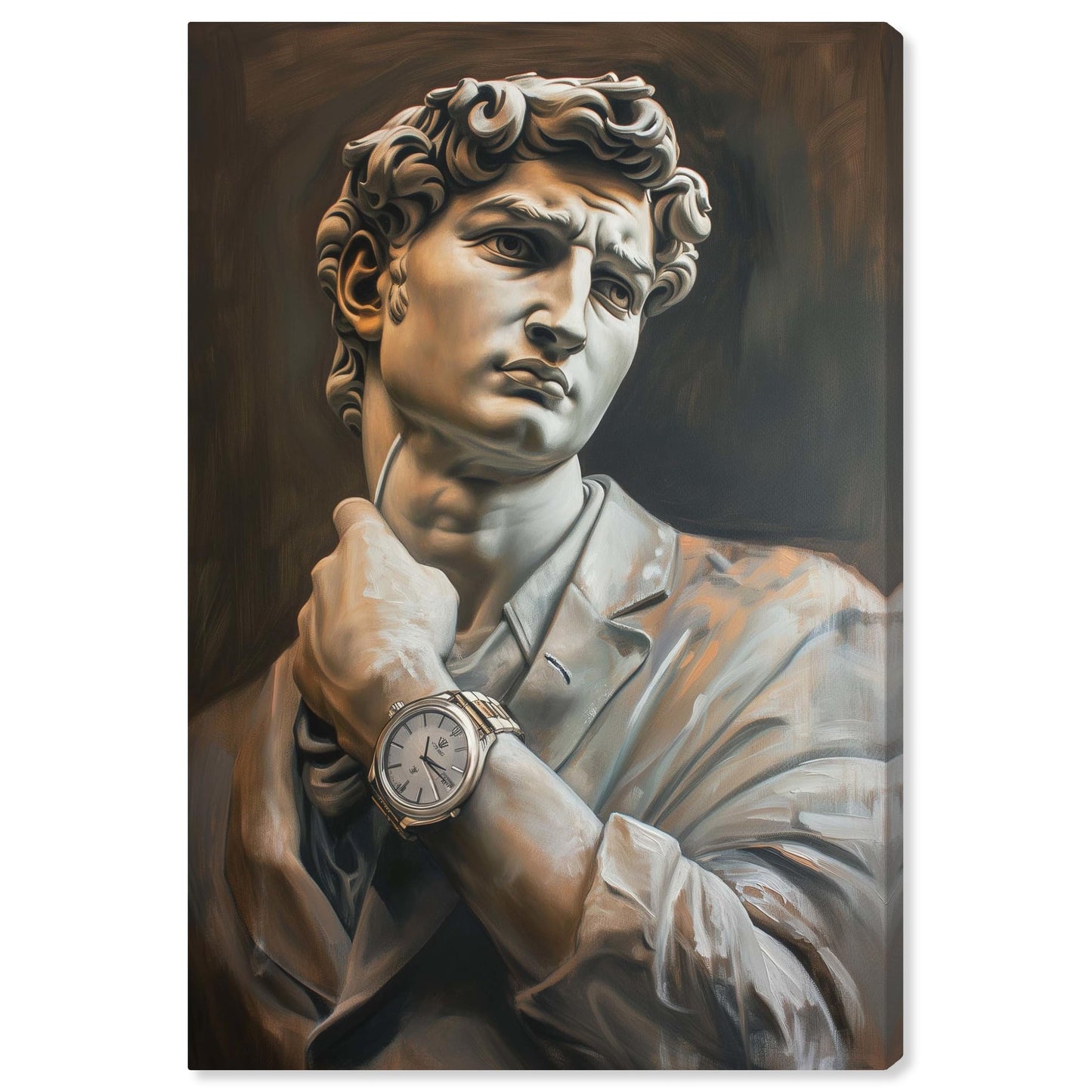 Notoriart Classy Sculpture Gallery Wrapped Men Style 1 Piece Canvas Wall Art, 10" x 15", Gallery Wrapped