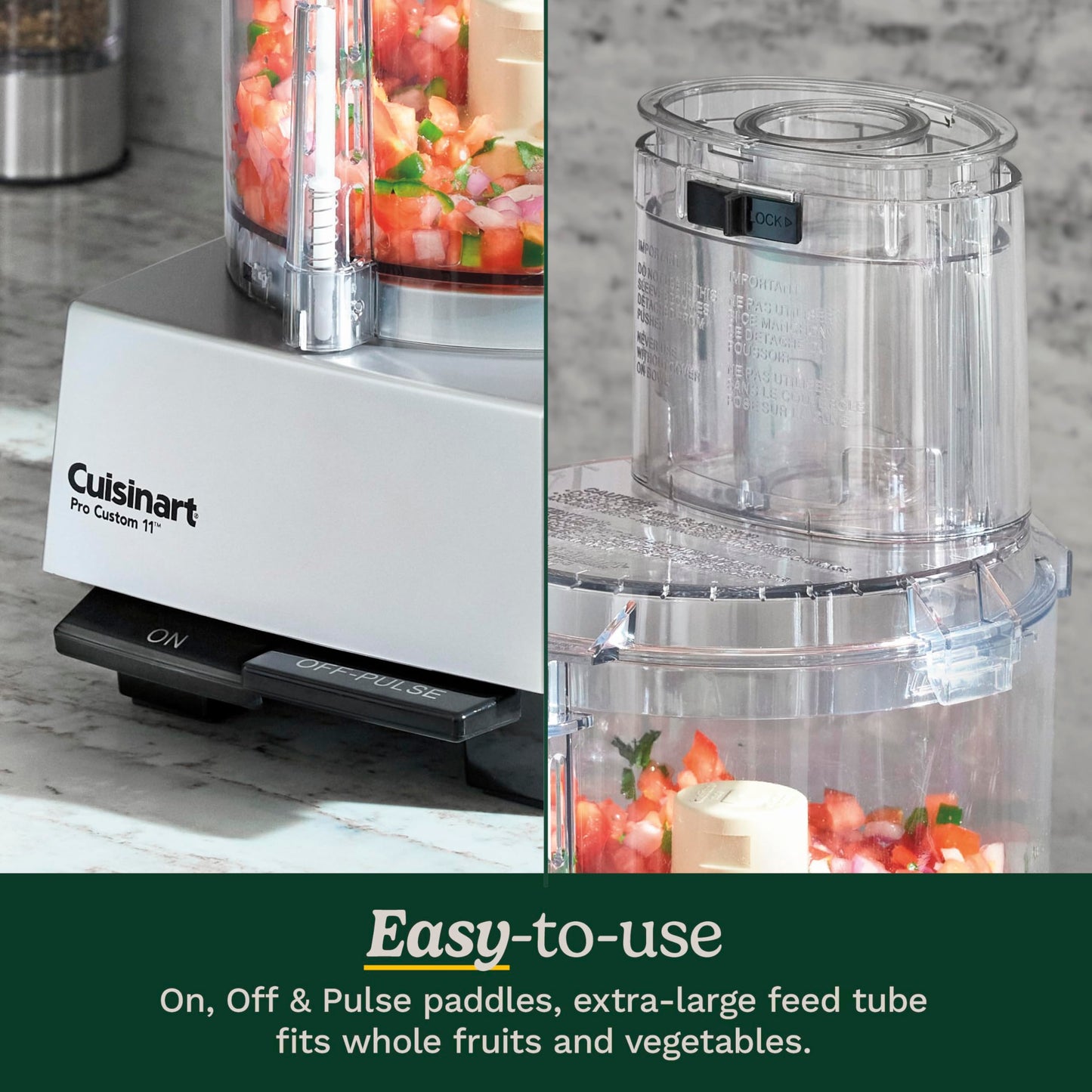 Cuisinart Food Processor, Dishwasher Safe 11-Cup Food Processor with Slicing & Shredding Discs, Cuisinart Pro Custom 11 Stainless Steel Electric Chopper & Kitchen Food Processor, Chrome, DLC-8SBCYP1