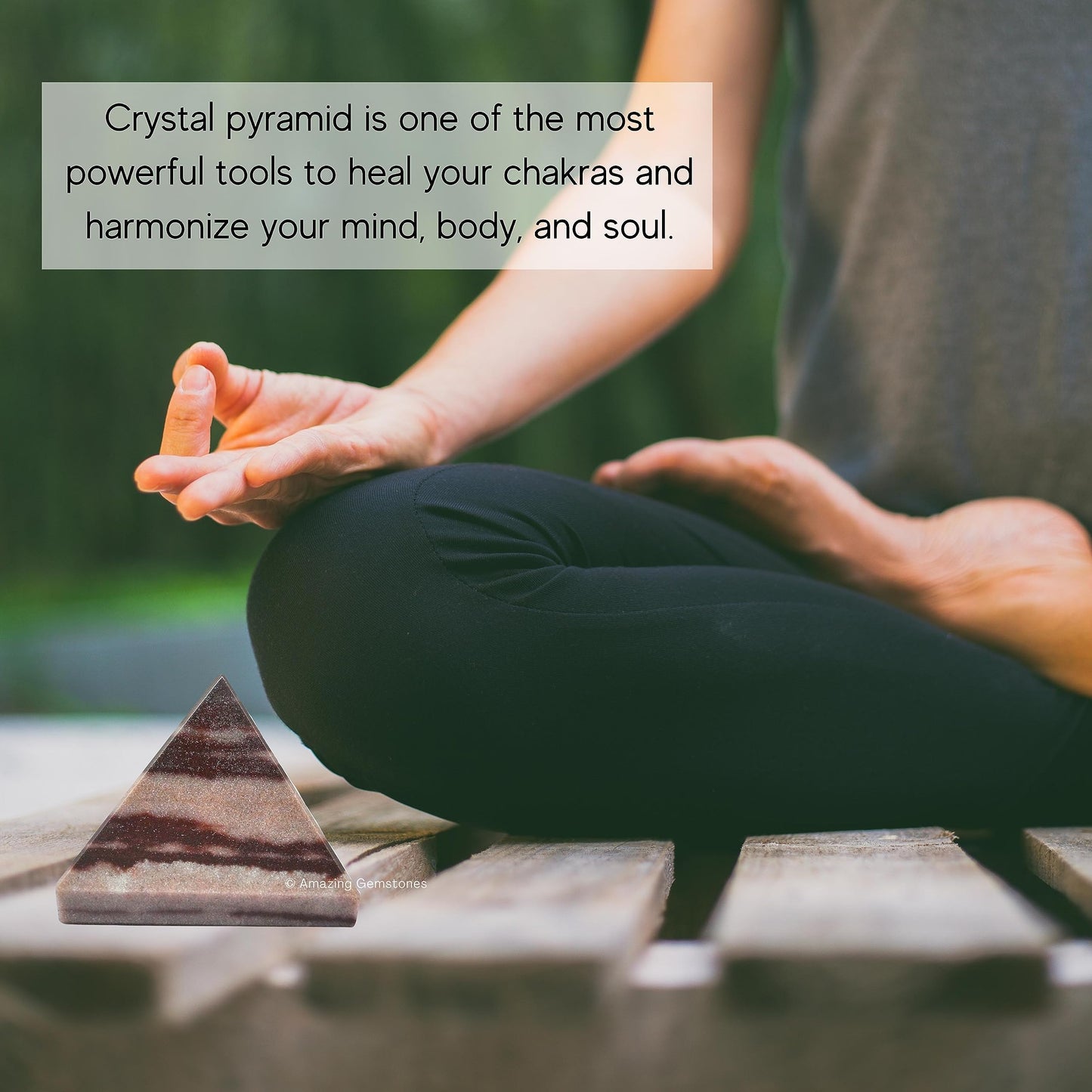 Amazing Gemstone Narmada Shiva Lingam Pyramid Crystal Healing Stones - 1.5" Great Pyramid Figurine of Natural Stone Pyramid for Meditation, Reiki, Chakra Balancing and Crystal Pyramids Grid