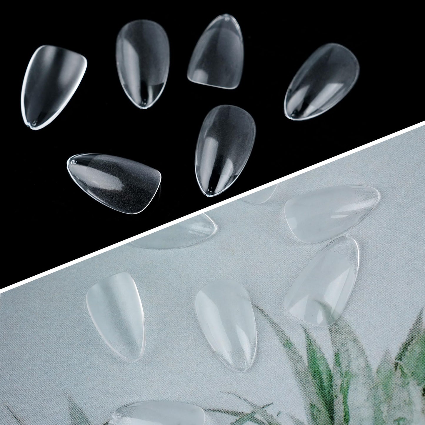 Half Matte Short Almond Fake Nail Tips, Soft Gel Pre-Shaped Nail Tips, Full Cover False Nails with Clear Box for Nail Salons and DIY Nail Art, 600PCS/12 Sizes