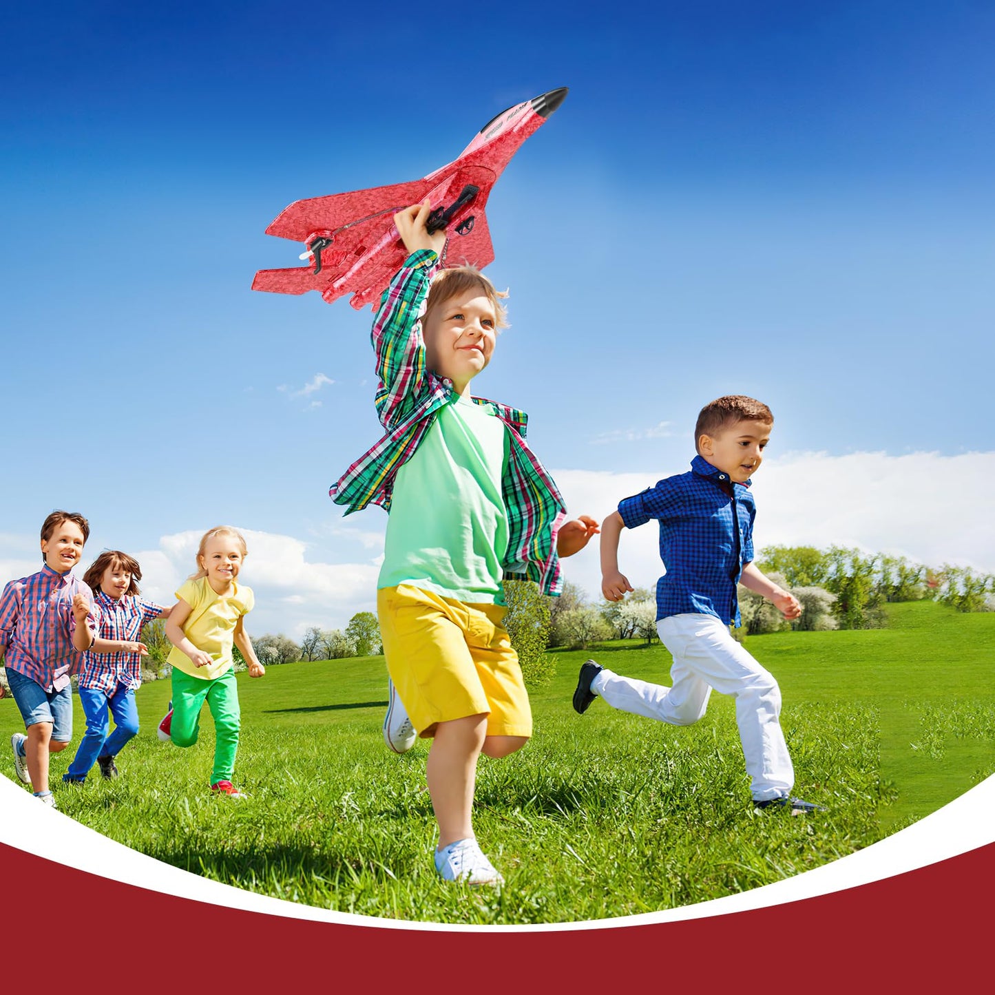 Wireless Airplane Toy - 2.4GHZ RC Glider with Lights, Remote Control Airplane for Adults & Kids