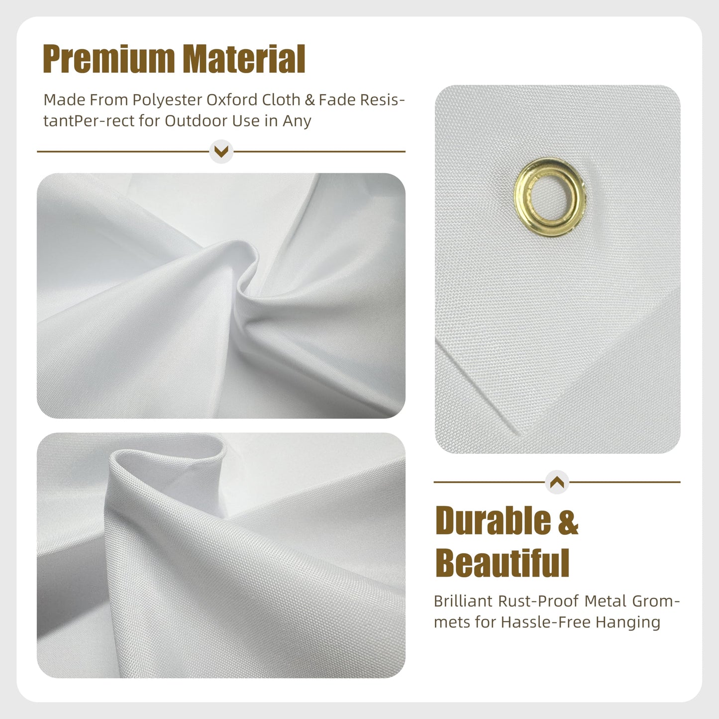 Blank DIY Banners Polyester Oxford Cloth White Banner with Hanging Rope for Wall Signs Writing DIY Painting Indoor Outdoor Office Camping Yard Birthday Party Decorations Supplies (6x3ft)