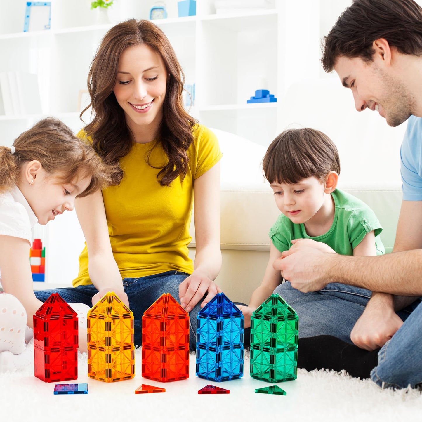 FNJO Magnetic Tiles, 52PCS +2Cars