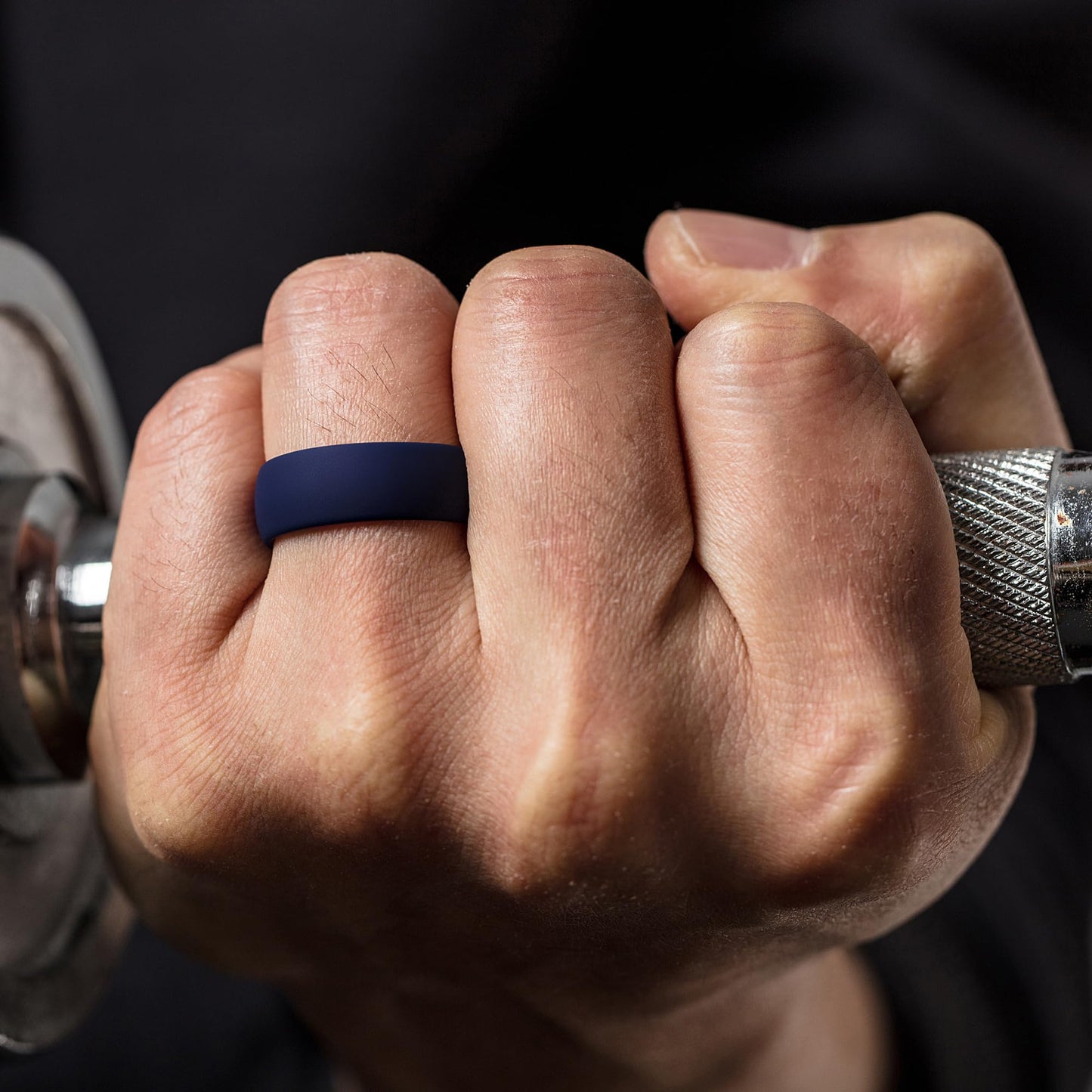 ThunderFit Men's Patterned Silicone Rings, 8mm Wide 2.2mm Thick Rubber Bands,Variety Multipack 1,4,7