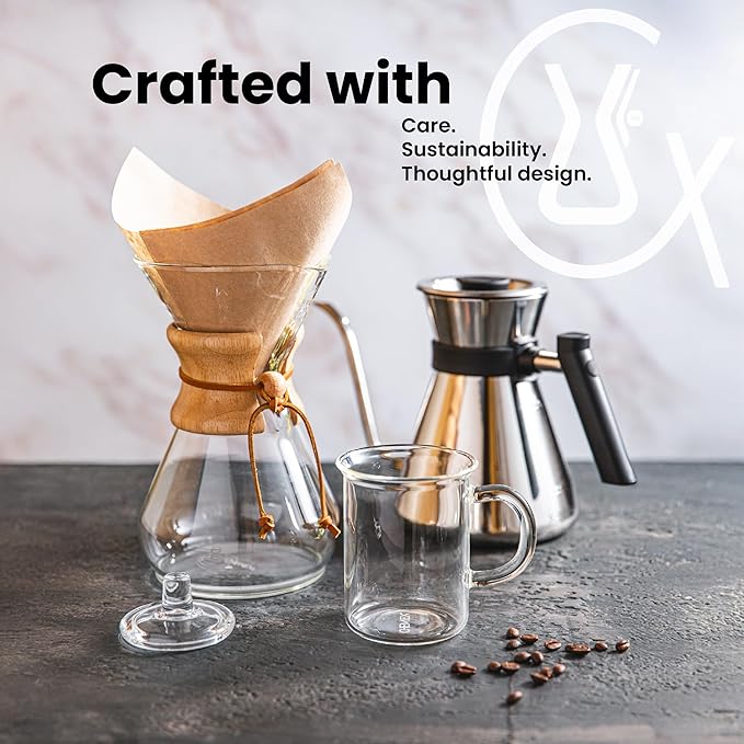 Chemex Pour-Over Glass Coffeemaker - Glass Handle Series - 3-Cup - Exclusive Packaging