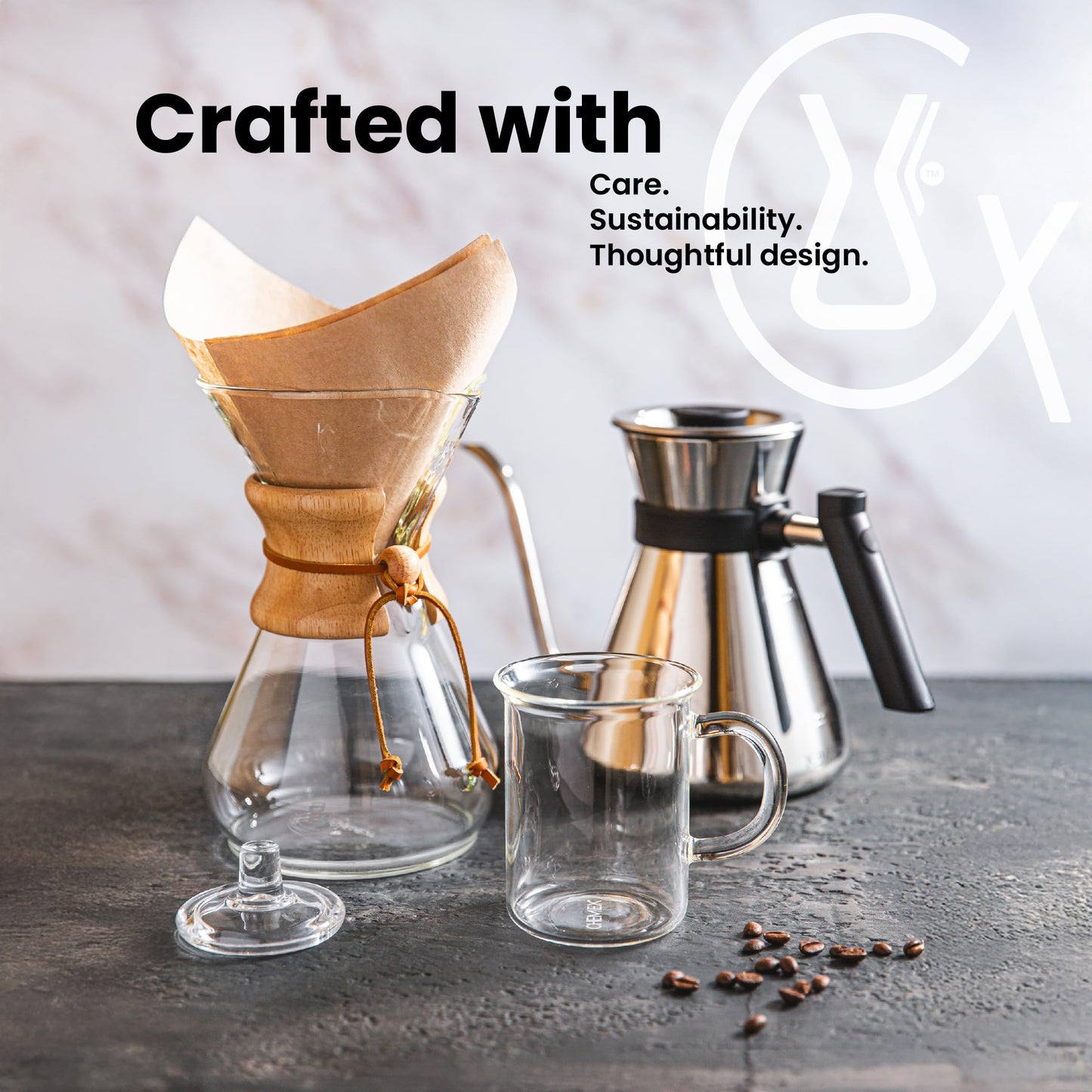 Chemex Pour-Over Glass Coffeemaker - Classic Series - 6-Cup - Exclusive Packaging