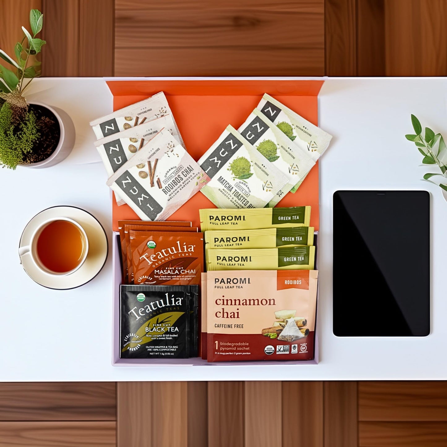 Tea Sampler Gift Set - Productivity Pack - 18 Assorted Organic Tea Bags - Supports Focus, Energy, Concentration, and Overall Wellness - Black, Chai, Matcha, Green, and More - Best Holiday Gifts 2024