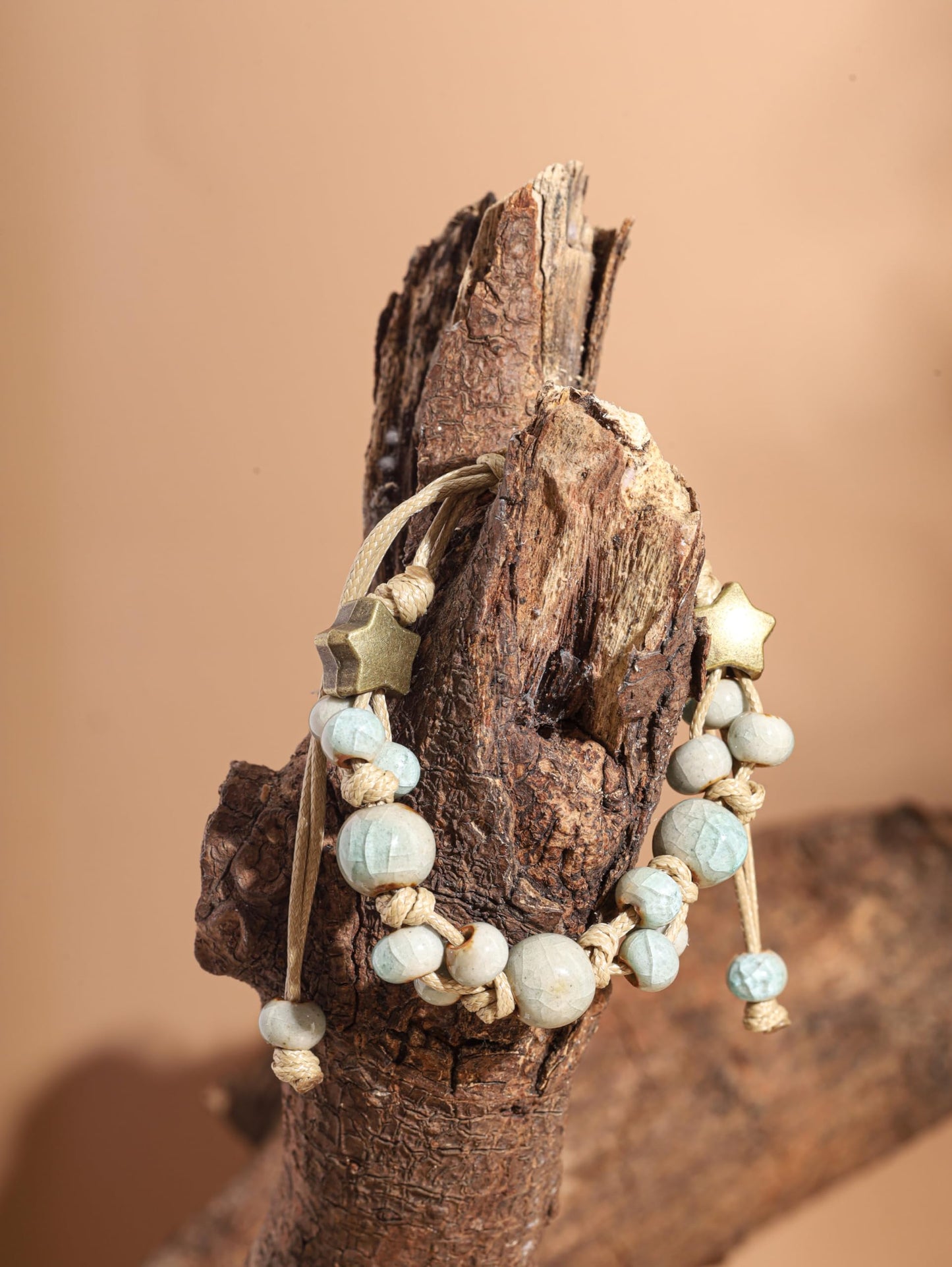 MINACHI Retro Ceramic Handmade Women's Gift Bracelet Braided Adjustable Rope Bracelets Bohemian Created Turquoise Tone Bracelets For Women Ladies