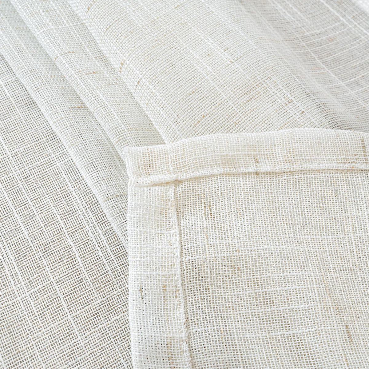 Small Linen Curtains 48 Inch Length (2 Count)