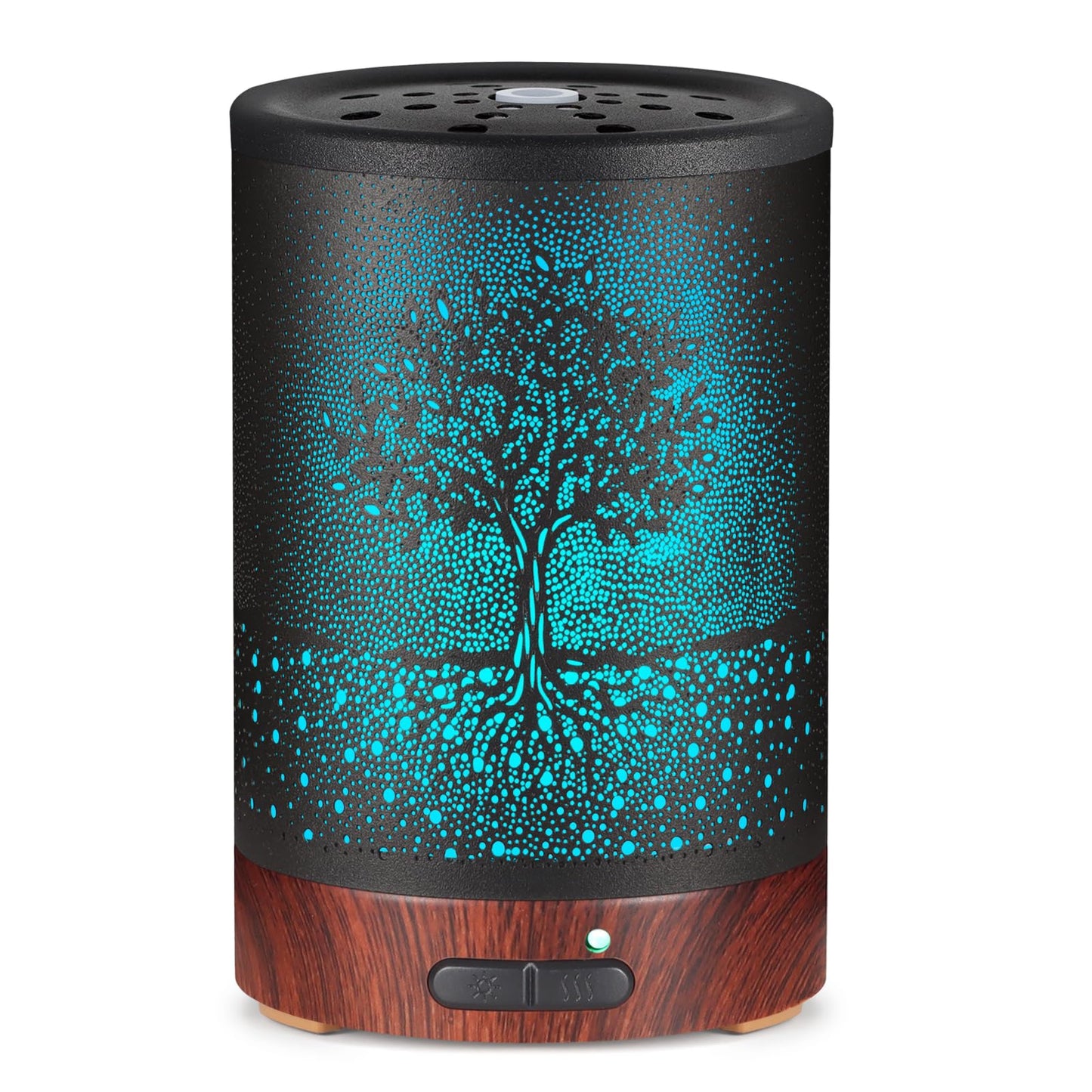 Essential Oil Diffuser- Aromatherapy Diffuser with7 Colors Light and Auto-Off for Women Metal Cool Mist Humidifier for Home and Office for Mom Women(Tree)