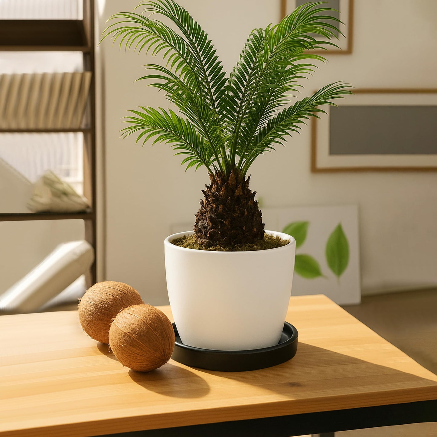 D'vine Dev Modern Round 7.1 Inch Ceramic Plant Pot Saucer, Planter Pot Drainage Tray for Indoor Plants, Matte Black, 97-T-B-3