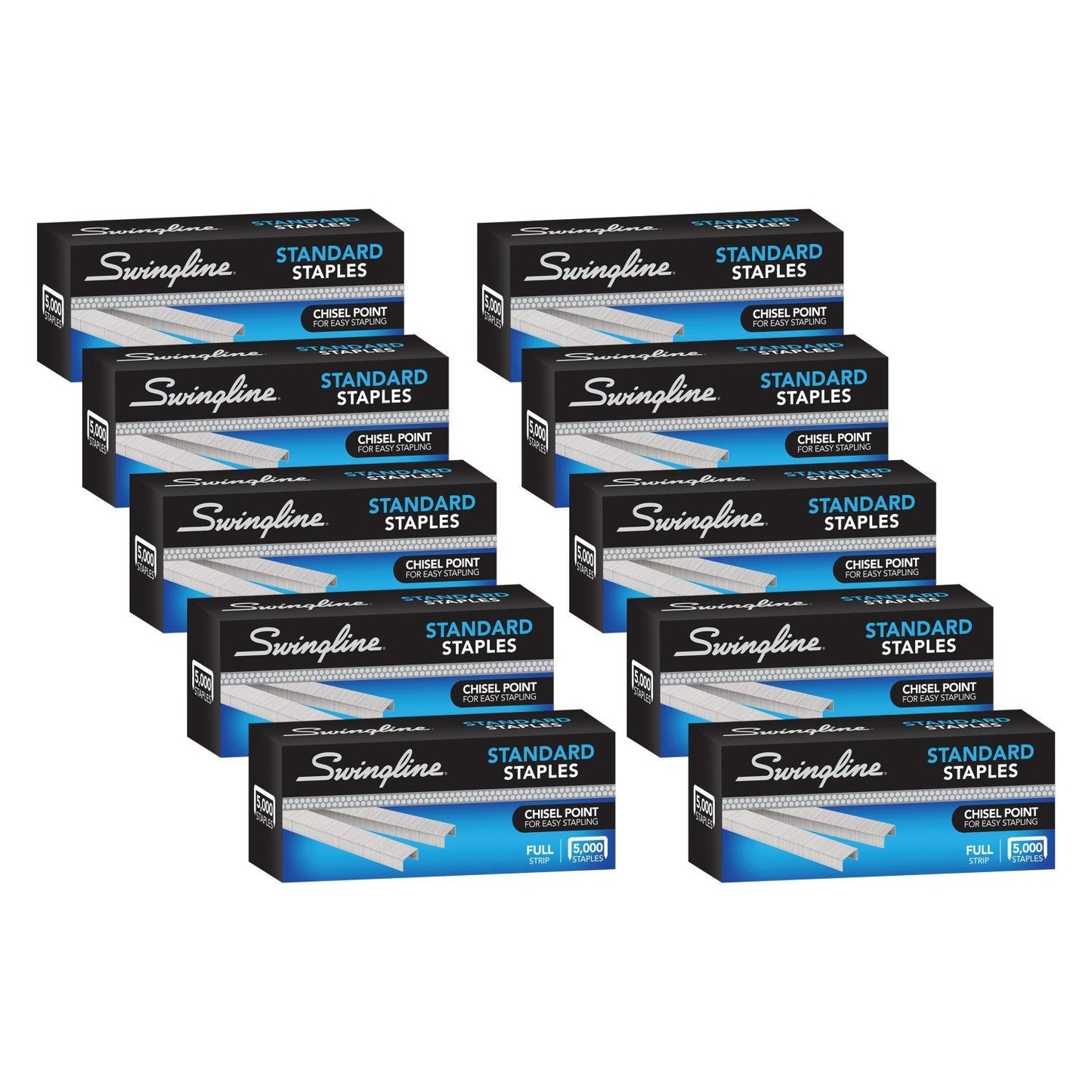 Swingline Staples, Standard Staples for Desktop Staplers, 1/4" Length, 210/Strip, 5000/Box, 10 Pack (35111)