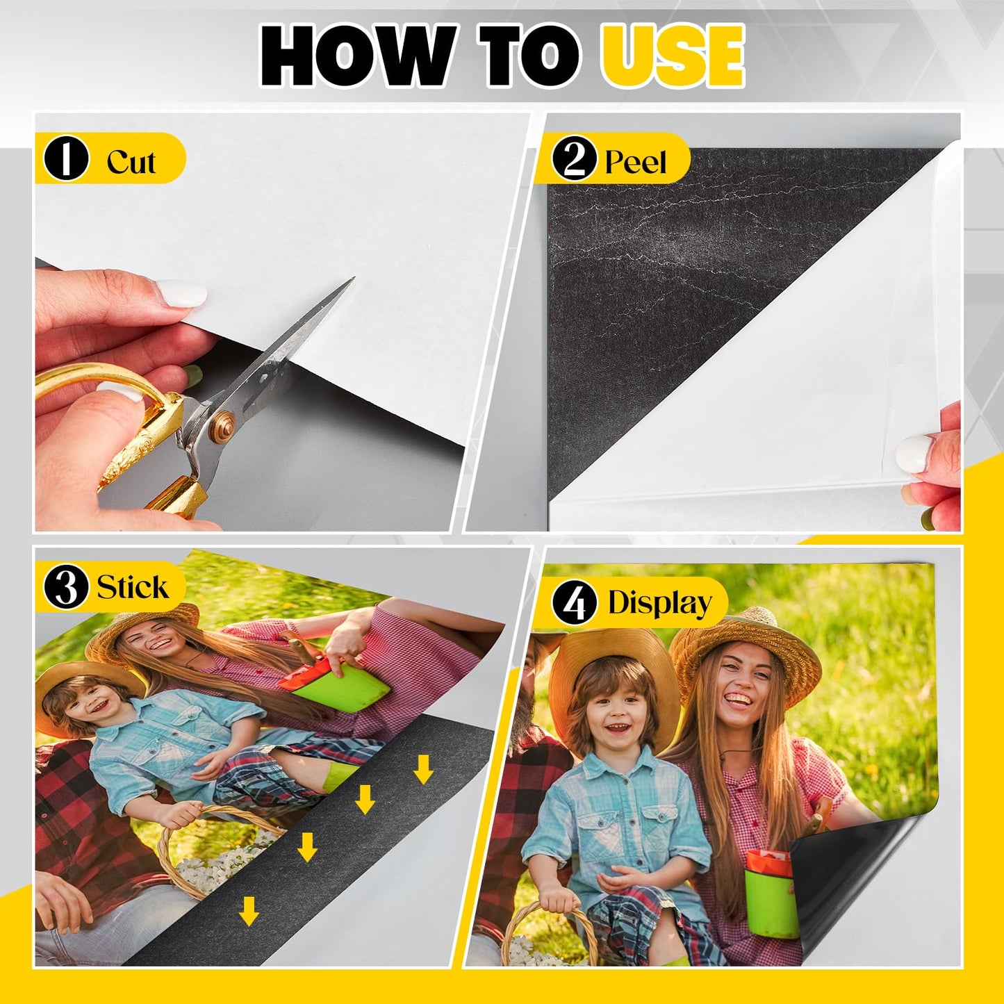 Relaxweex 16 Inch x 5 ft x 40mil Extra Large Adhesive Magnetic Sheet Roll Not Printable Adhesive Backing Cut and Customize Flexible Sheets Blank White Surface Magnetic Sign for Craft Photo Craft