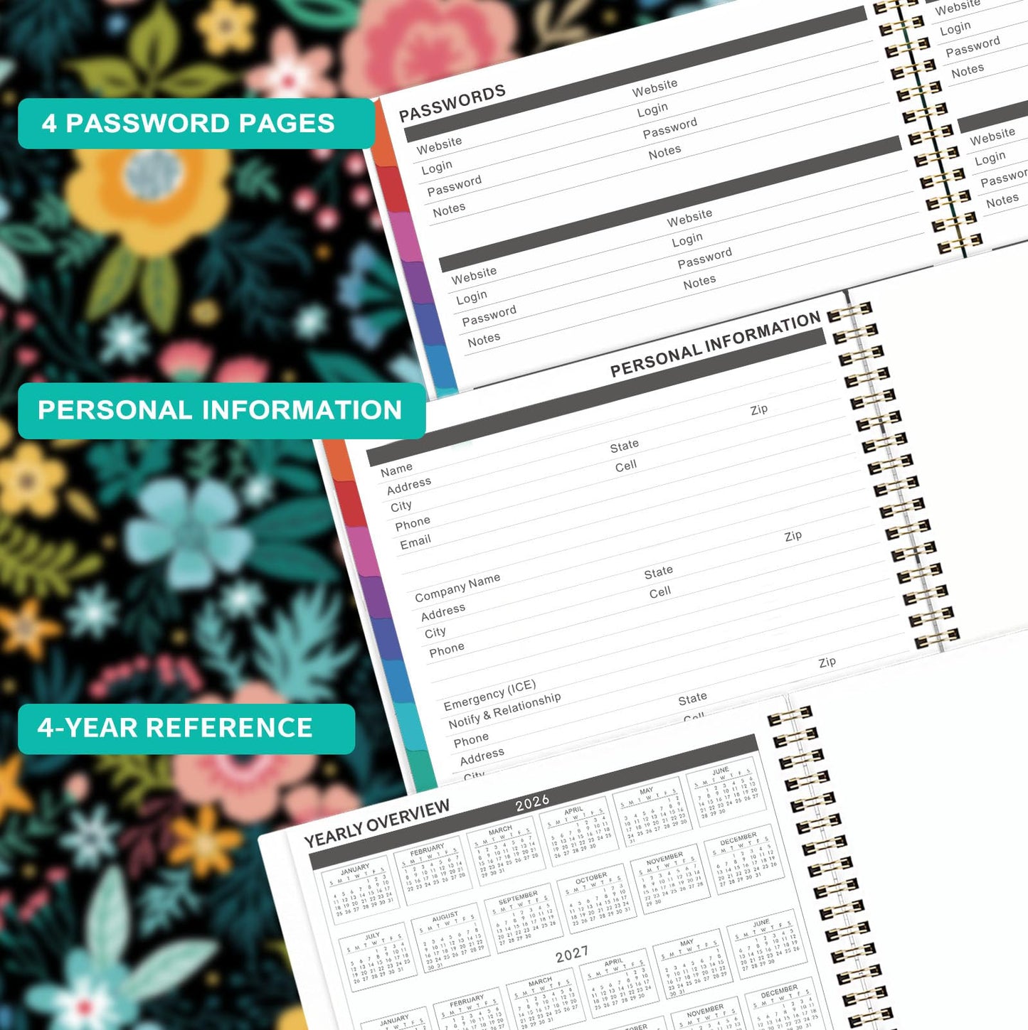 2026-2029 Monthly Planner/Calendar - 3 Year Planner 2026-2029 - July 2026 - June 2029, 9'' x 11'', 3 Year Calendar Planner 26-29, 36 Months, Colorful Tabs, Inner Pocket, Notes Pages, Great for School Work Home Long-Term Planning