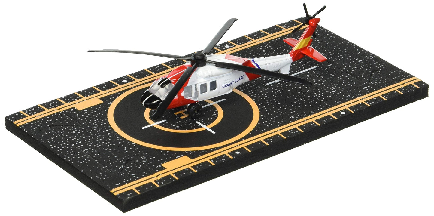 Hot Wings Planes Coast Guard Helicopter with Connectible Runway in Aviation Museums Nationwide