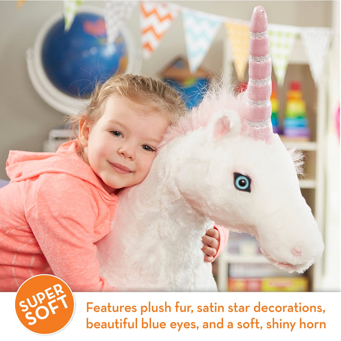 Melissa & Doug Giant Unicorn - Lifelike Stuffed Animal (Over 2 feet Tall)