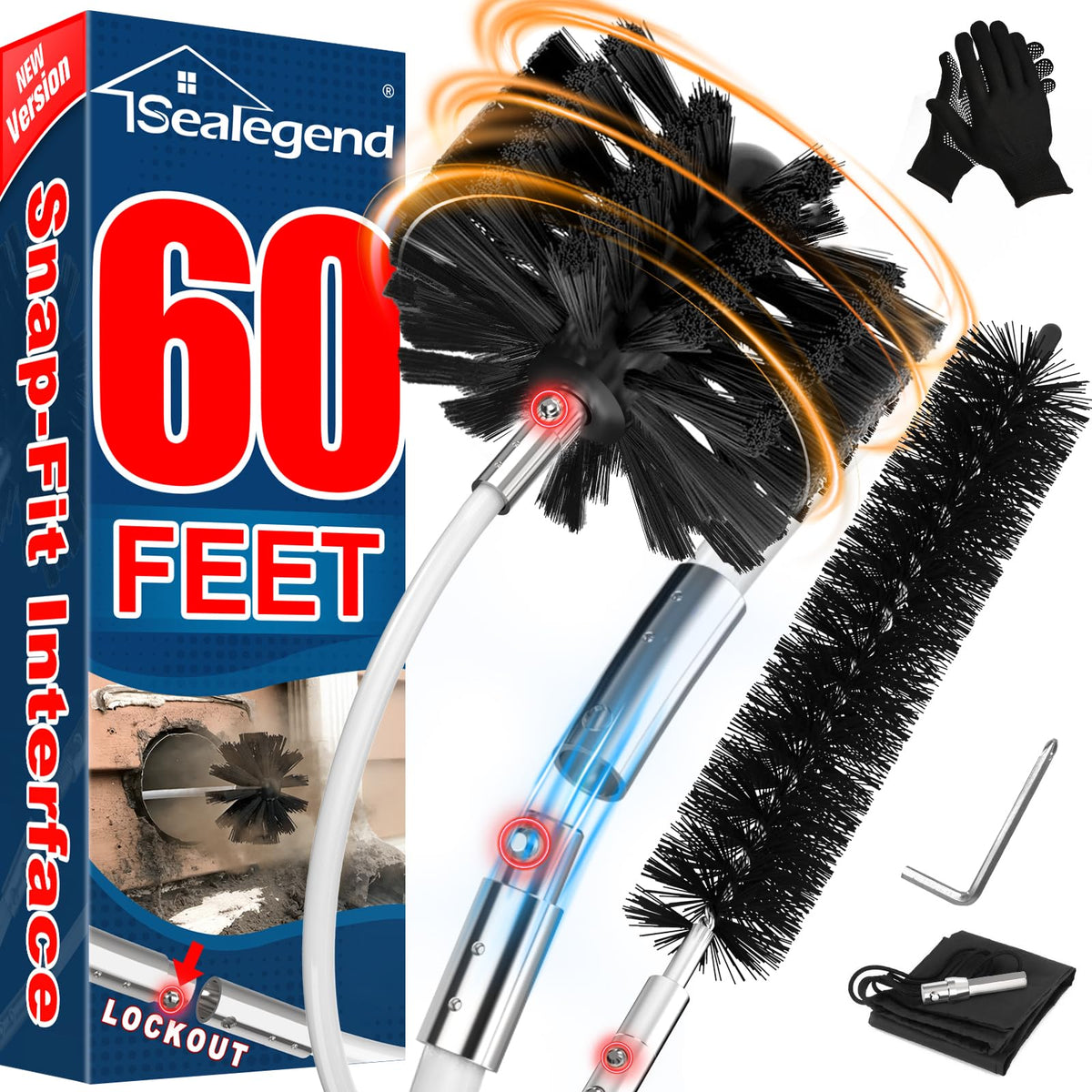 60Ft Dryer Vent Cleaner Kit
