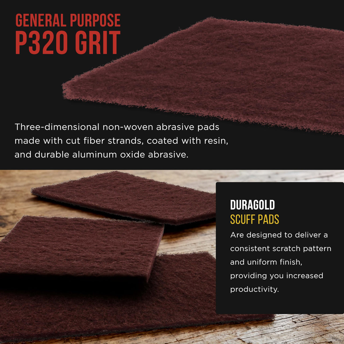 Premium 6" x 9" Maroon General Purpose Scuff Pads (10 Count)