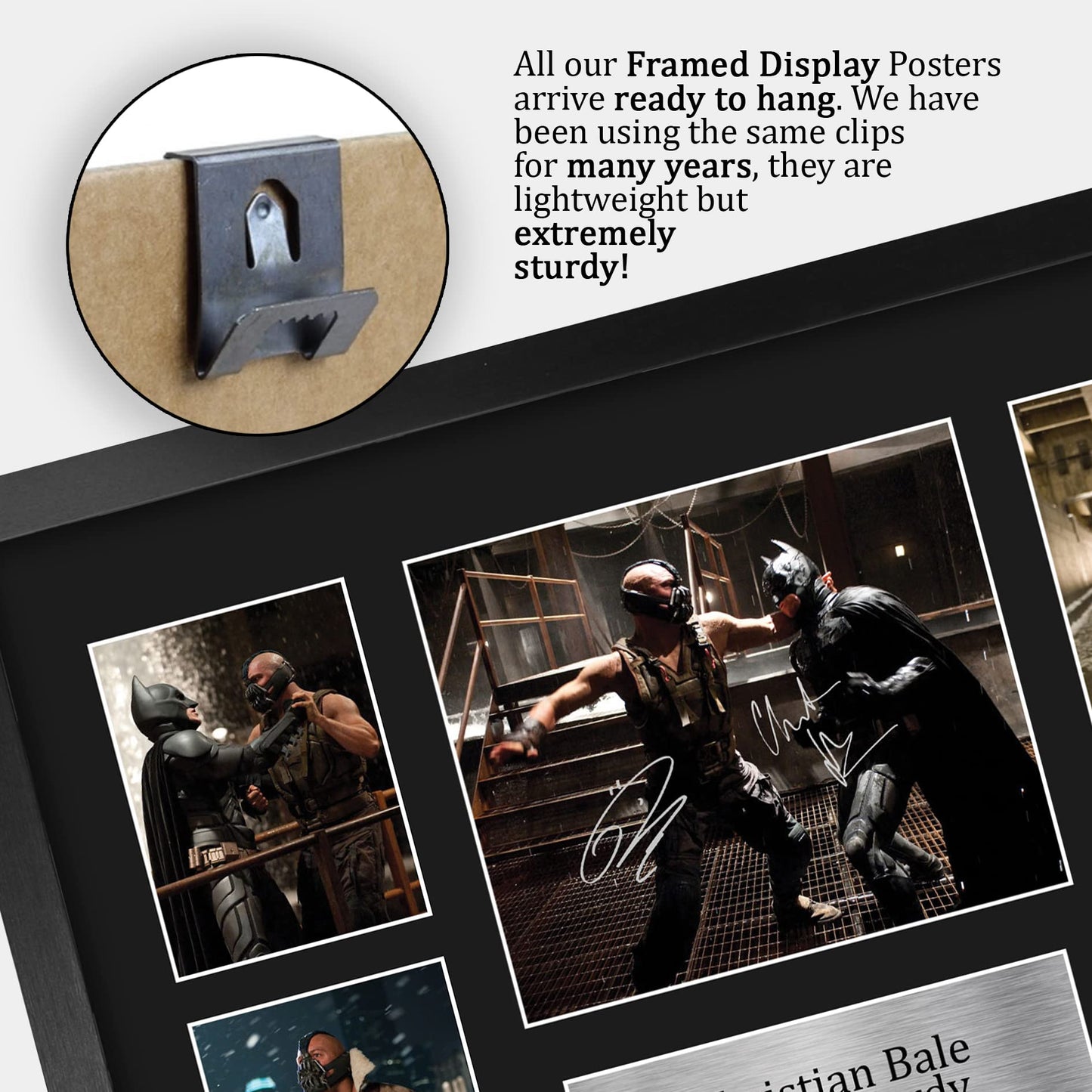 HWC Trading Christian Bale & Tom Hardy The Dark Knight Batman & Bane 16 x 12 inch (A3) Printed Gifts Signed Autograph Picture for Movie Memorabilia Fans - 16" x 12" Framed