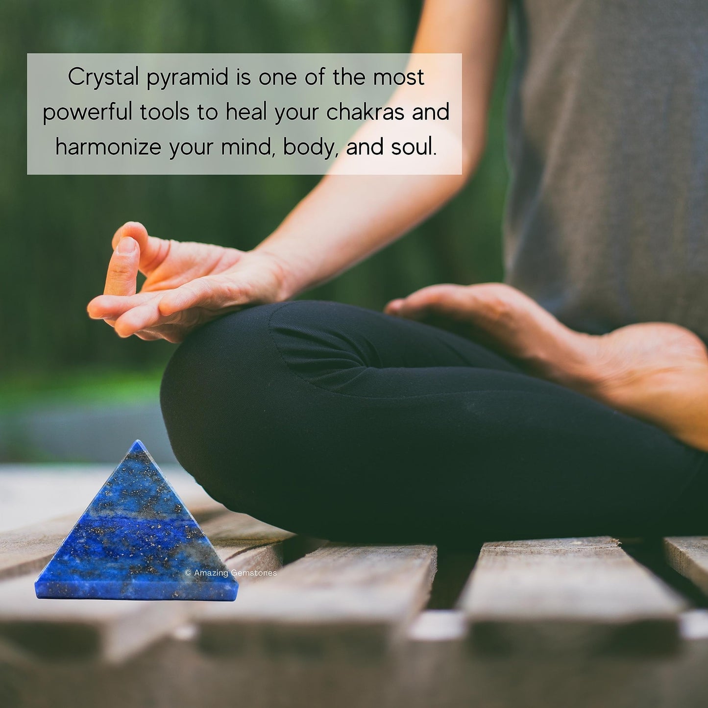 Amazing Gemstone Lapis Lazuli Pyramid Crystal Healing Stones - 1.5" Great Pyramid Figurine of Natural Stone Pyramid for Meditation, Reiki, Chakra Balancing and Crystal Pyramids Grid